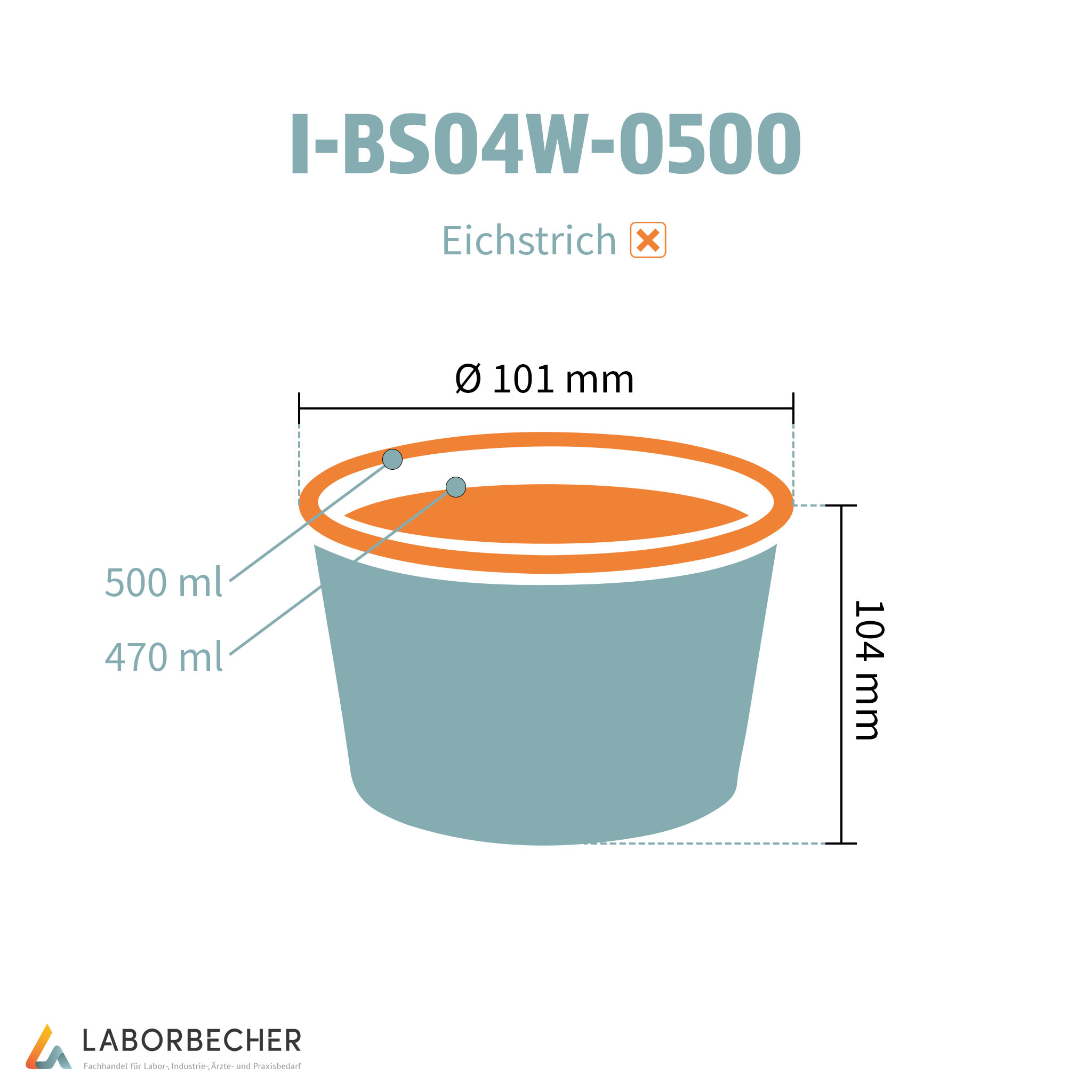 Becher 500, Ø101 x 104, PP, weiß - 1000 Stück