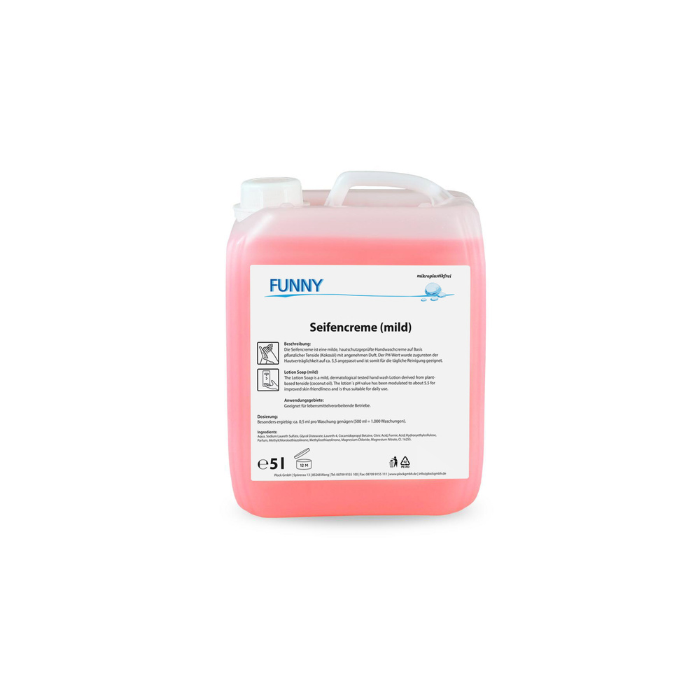 Seifencreme mild, rosa - 5 Liter
