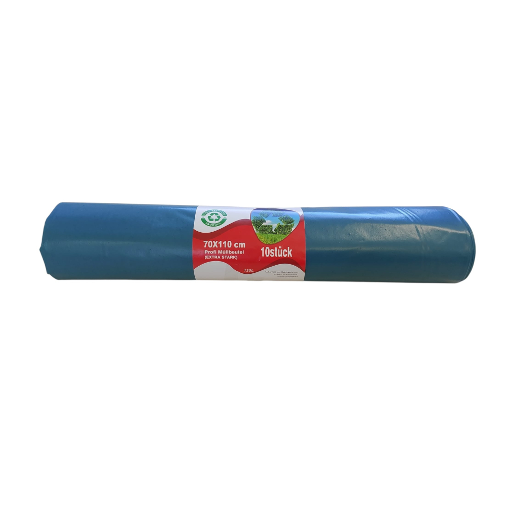 Extra starke Müllsäcke 120l LDPE 700x1100mm blau Typ 100 - 10 Rollen