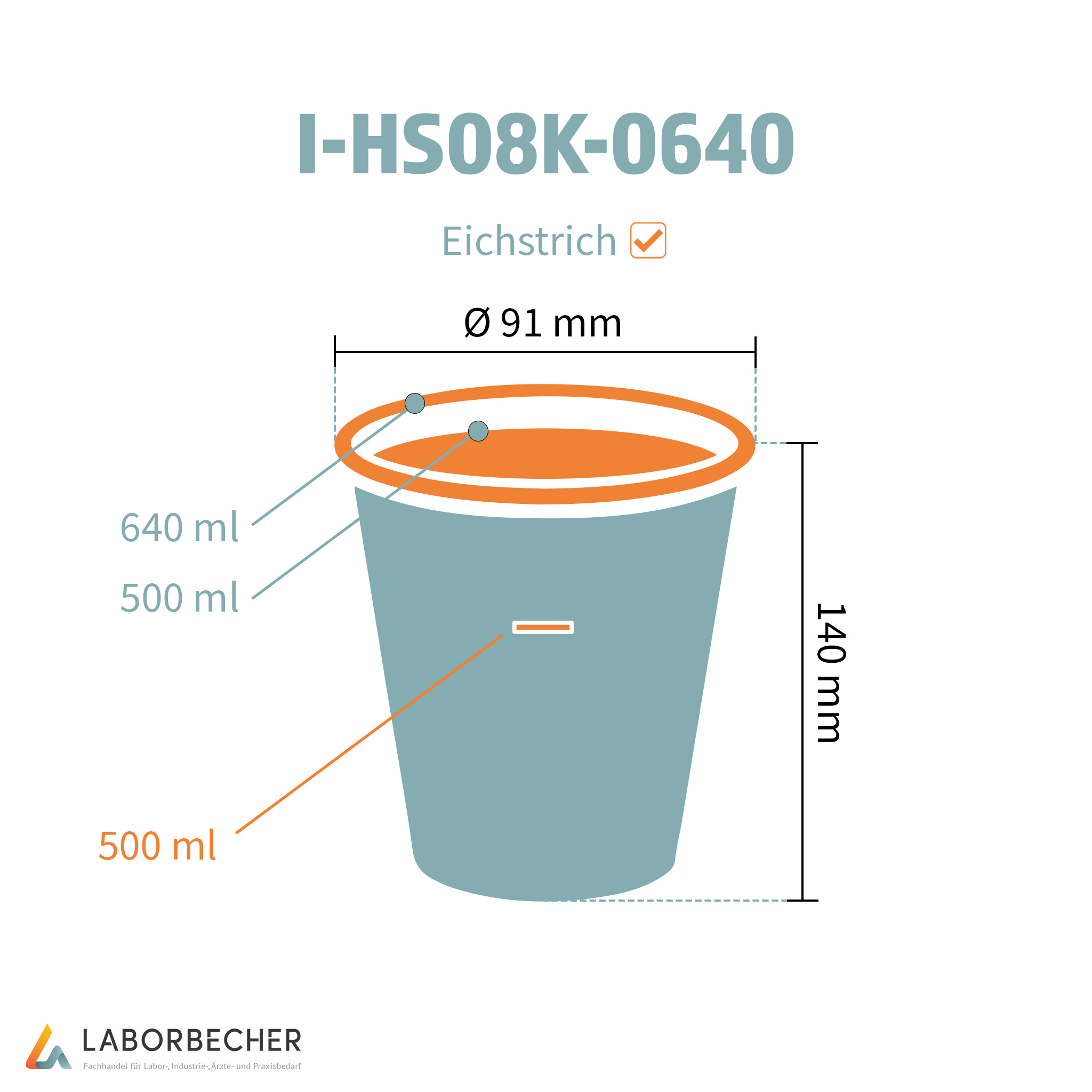 Becher 640, Ø91 x 140, PP, klar - 360 Stück