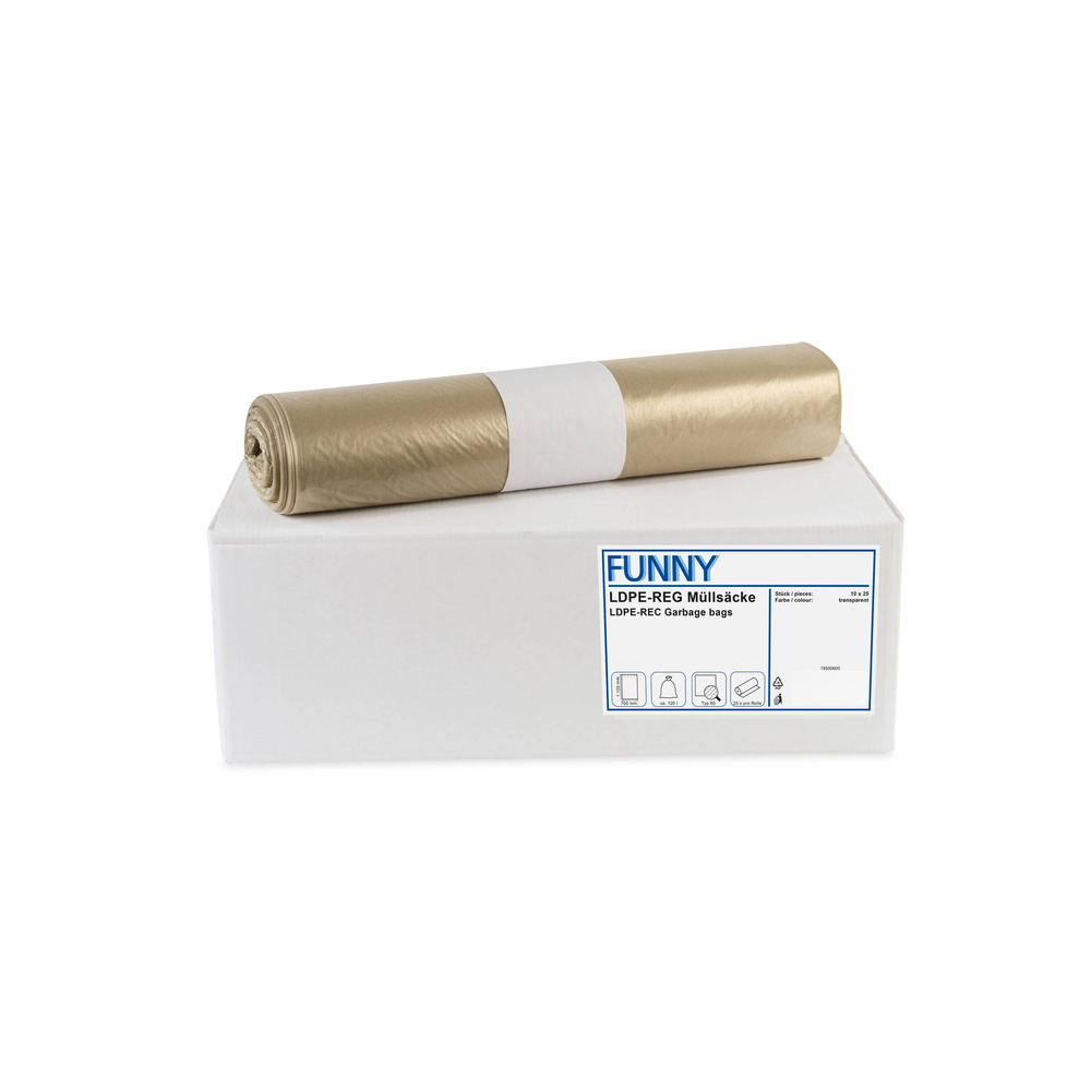 LDPE-Regenerat Müllsäcke, transparent, - 10 Rollen