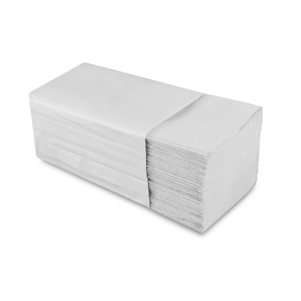 Papierhandtuch, V-Falz, 2-lagig, recycling hellgrau, Recyclingpapier - 4000 Blatt