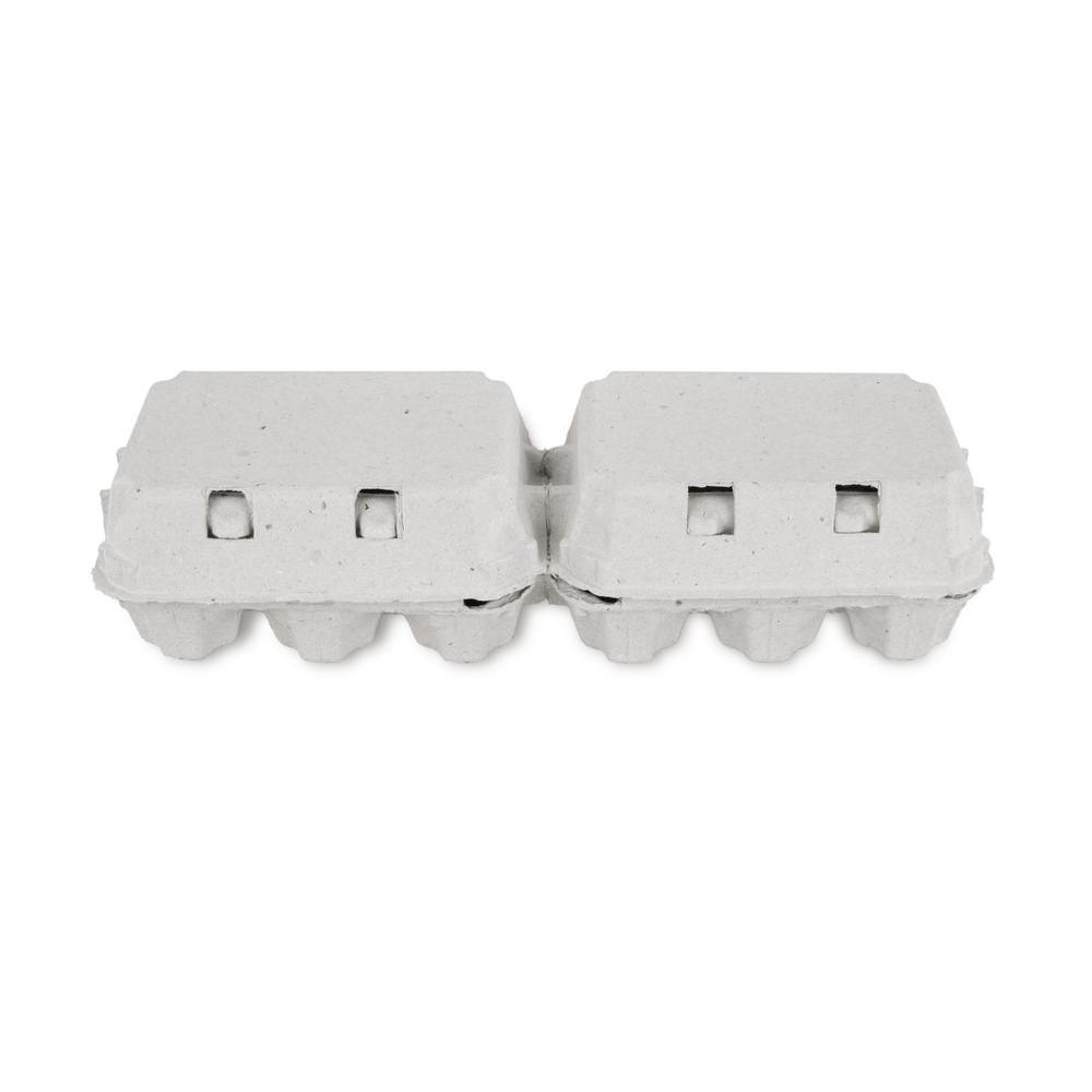 2 x 6er Eierverpackung, uni weiß, Pappe - 130 Stück