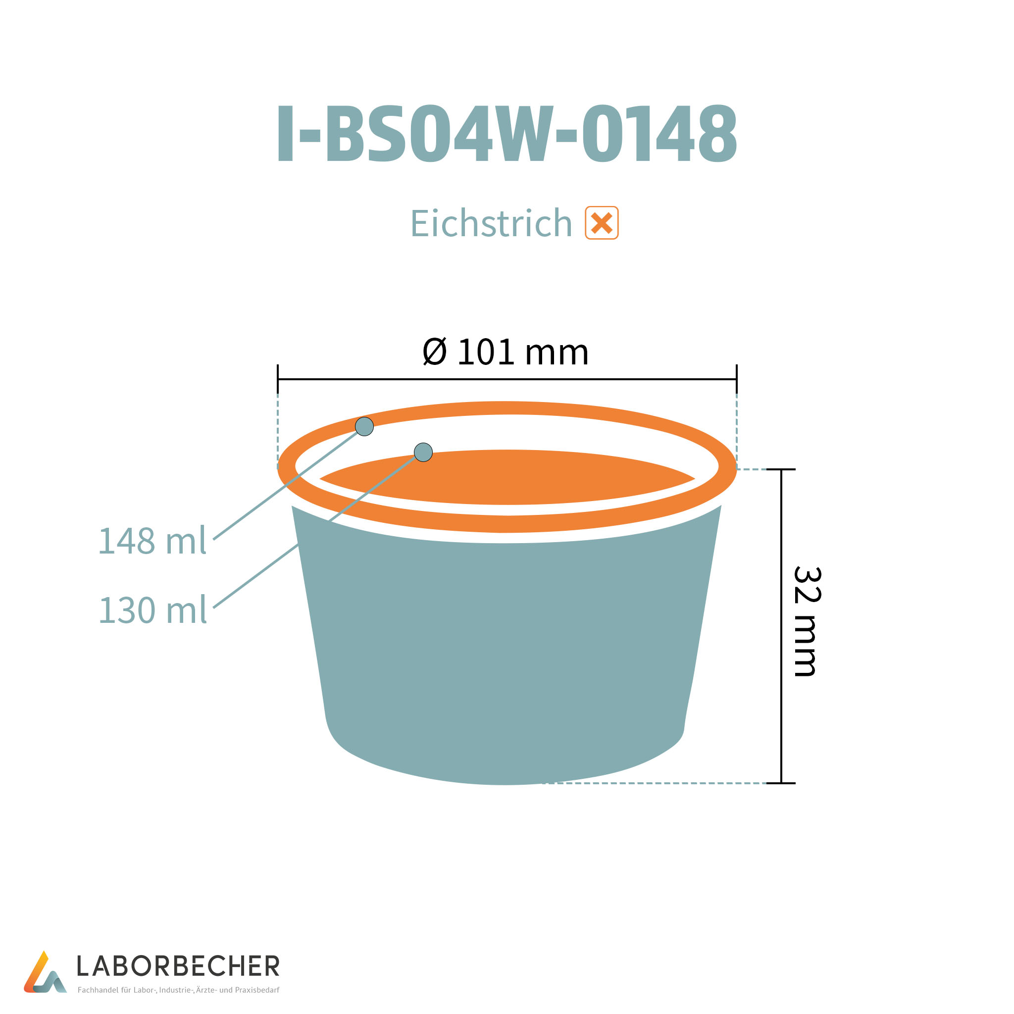 Becher 148, Ø101 x 32, PP, weiß - 1000 Stück