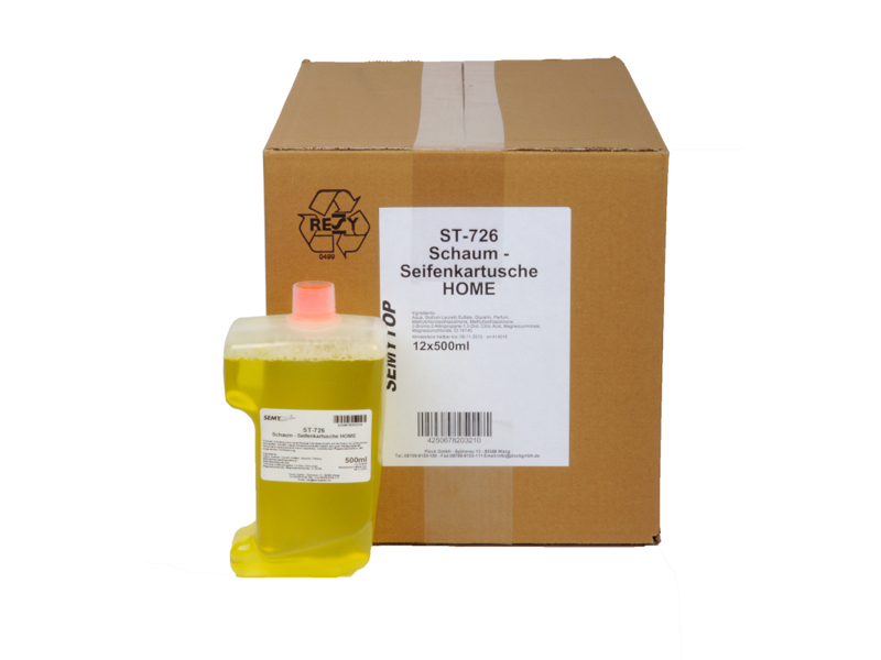Schaumseife Flüssigseife in Katuschen 500 ml, gelb (12 Stück)