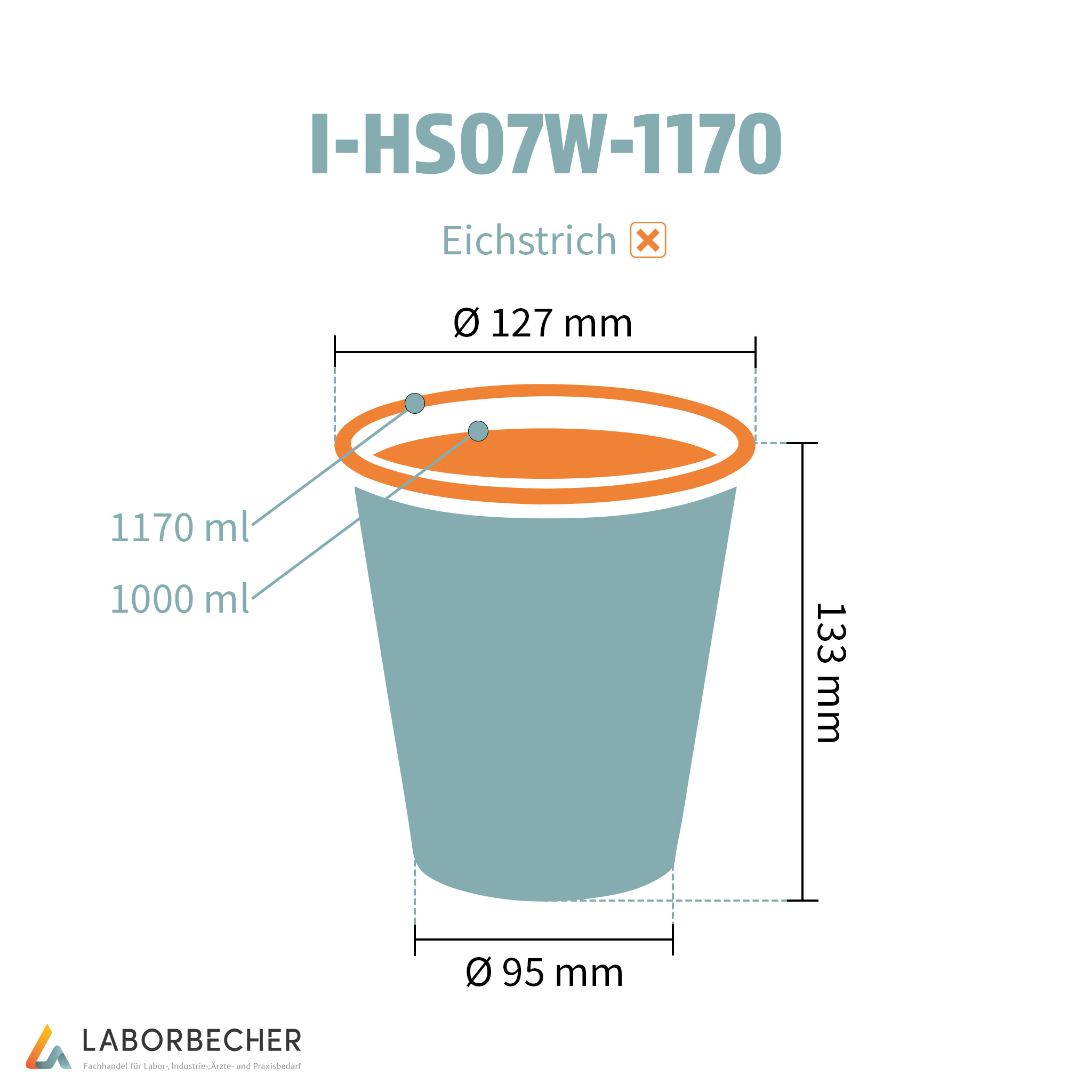 Becher 1170, Ø127 x 133, PP, weiß - 405 Stück