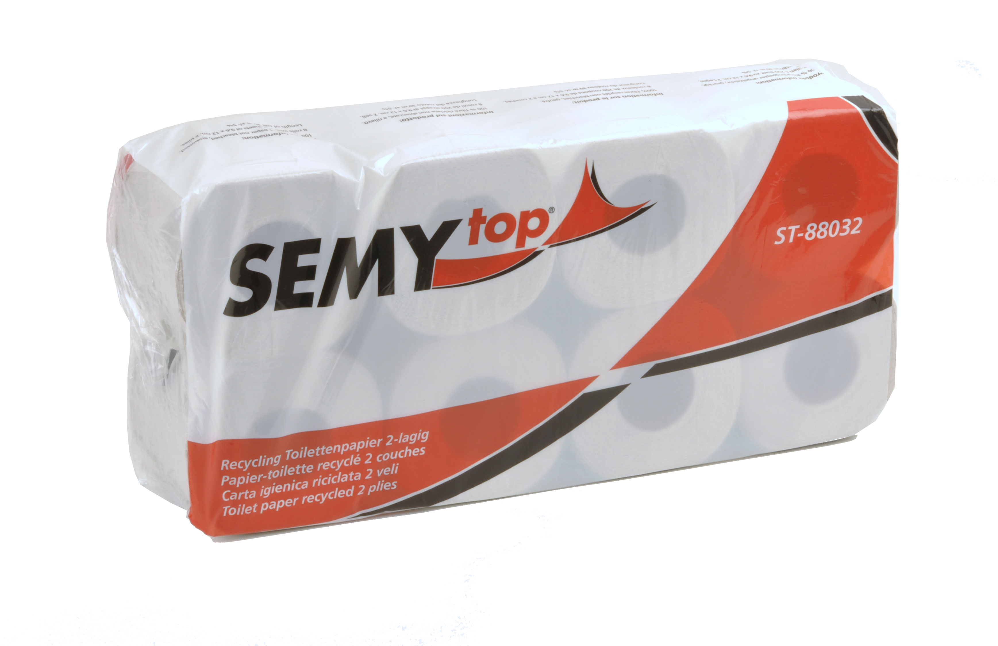 Toilettenpapier 2-lagig, 9,6x10,5 cm, hellgrau, 250 Blatt (8x8 Rollen)