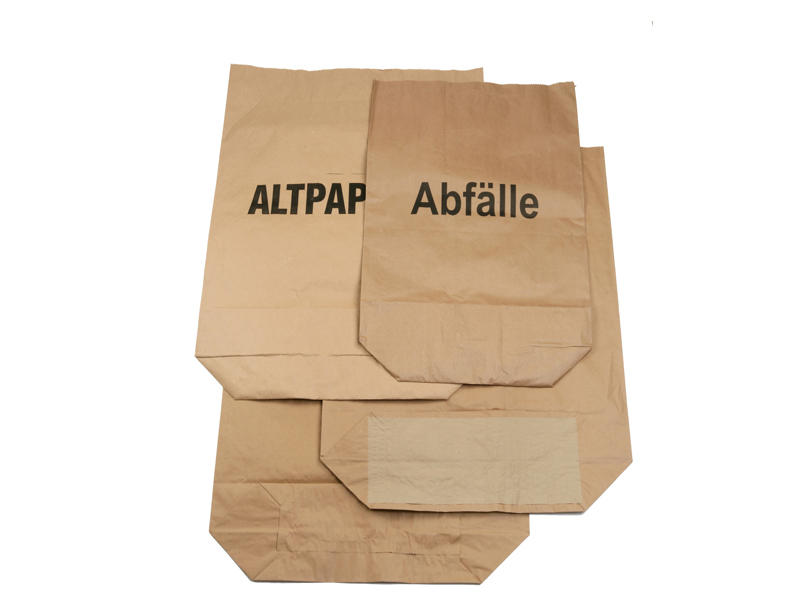 Papierbeutel Papiersäcke 550x850+200 mm, 2-lagig, 70 l, mit Druck, (25 Stk.)