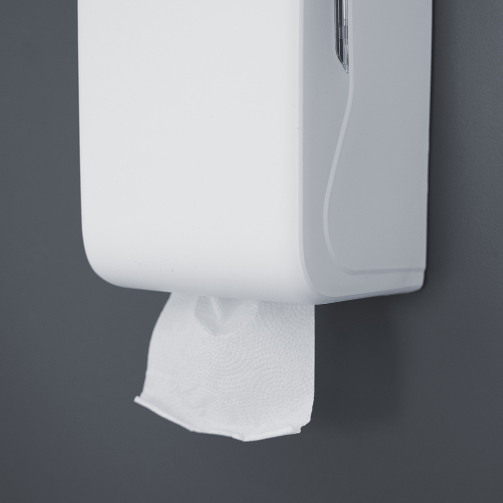 Toilettenpapier Einzelblatt-Spender, Mini, weiß matt, Kunststoff - 1 Stück