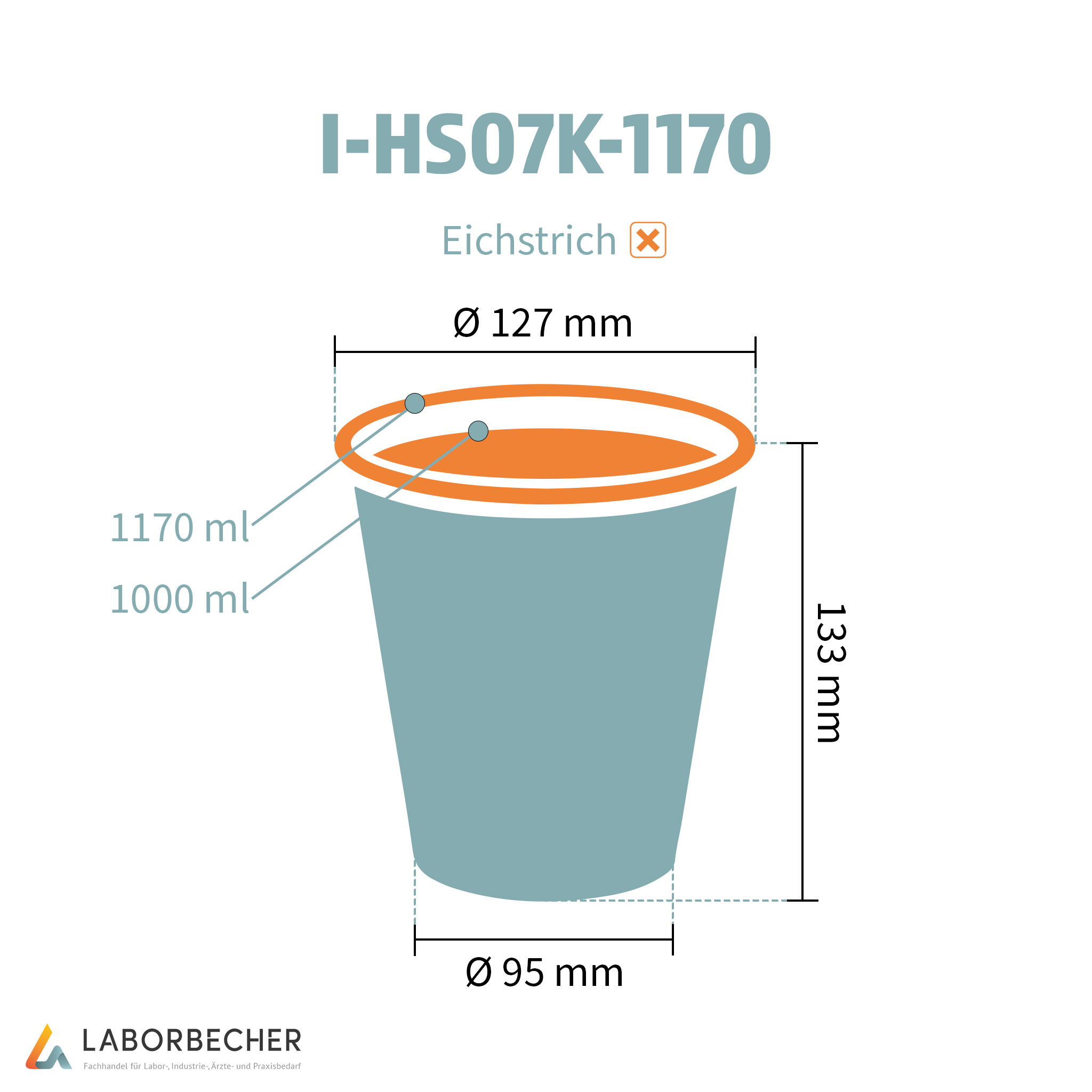 Becher 1170, Ø127 x 133, PP, klar - 405 Stück