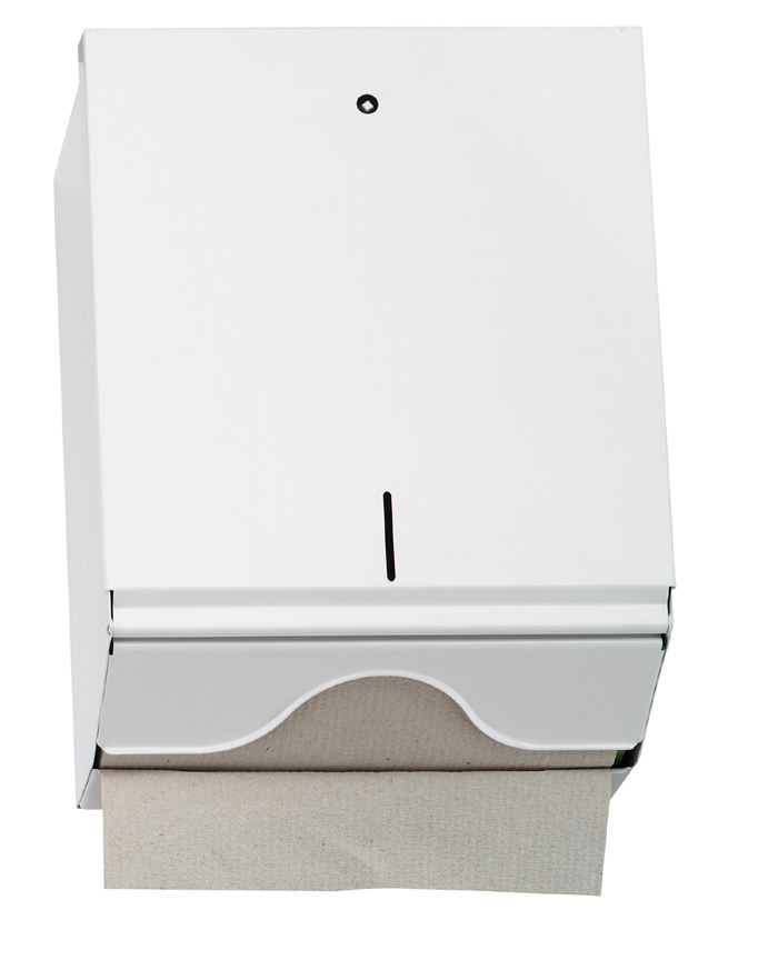 Papierhandtuchspender 270x330x130 mm, für 500 Stück, metall/weiß (1 Stück)