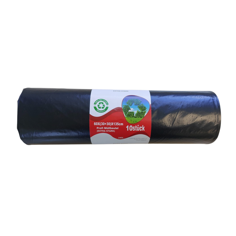 Müllsäcke 240l LDPE 600x1350mm schwarz Typ 80 - 10 Rollen