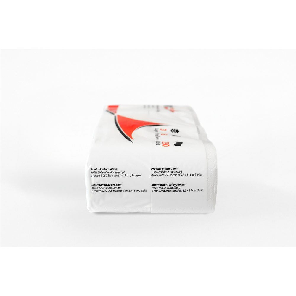 Toilettenpapier 3-lagig, 250 Blatt, Zellstoff - 64 Rollen