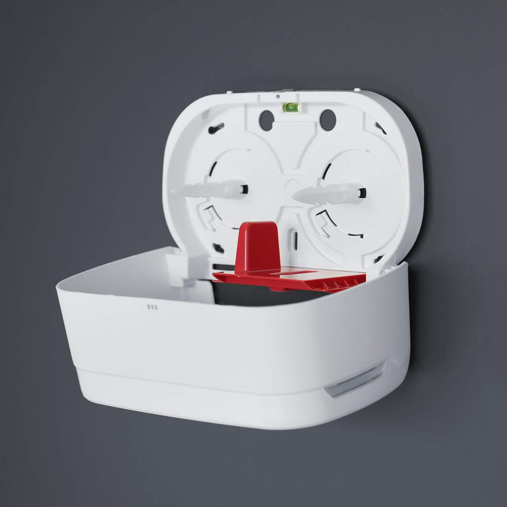 Toilettenpapierspender, für 2 Rollen, weiß matt, Kunststoff - 1 Stück