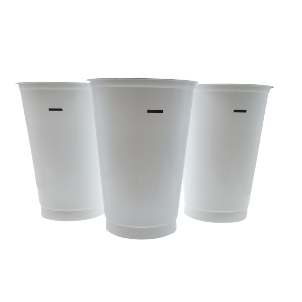 Becher 520, Ø90 x 124, PP, weiß mit Füllstrich - 624 Stück