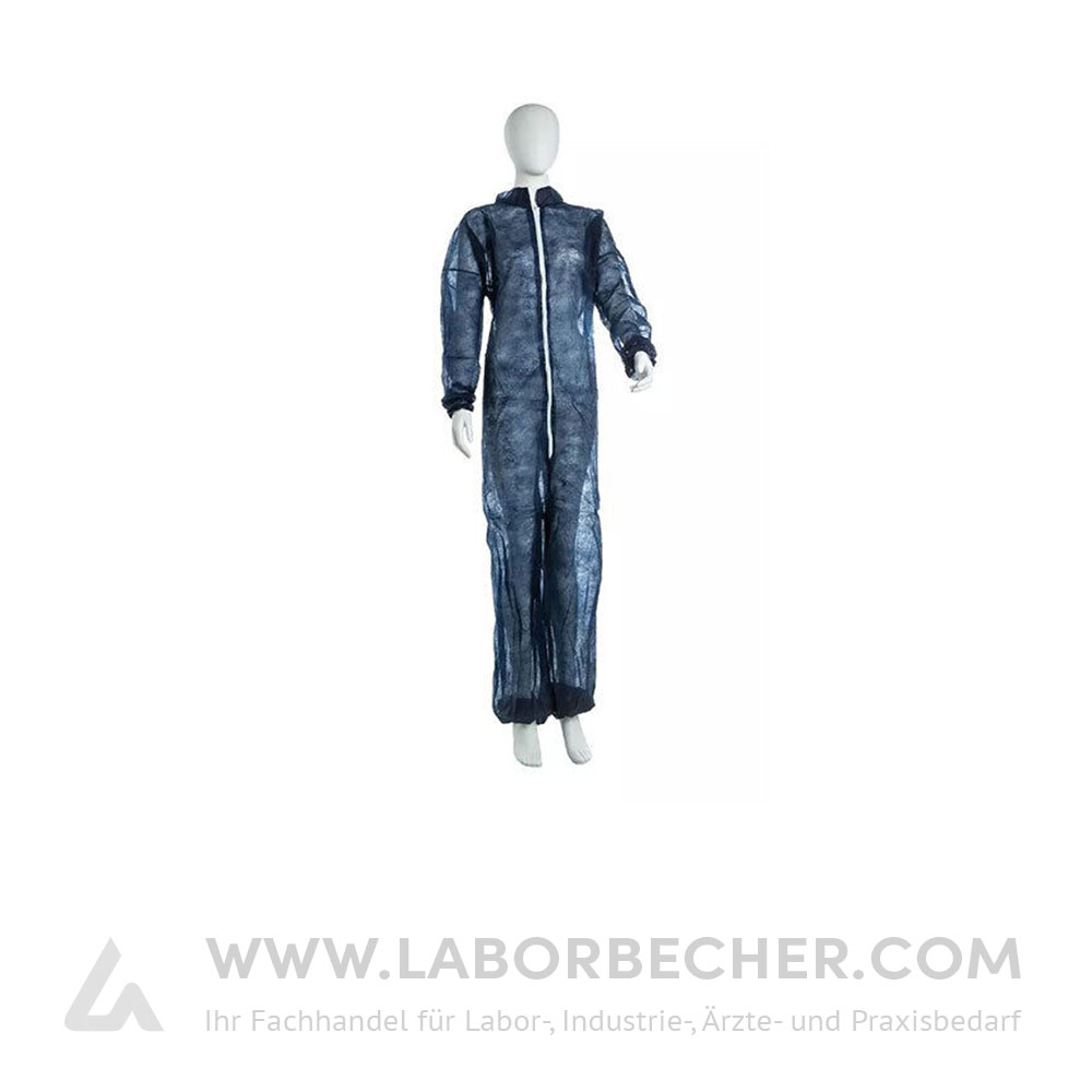 10 x Ampri Med Comfort PP-Overall mit Stehkragen blau Größe L