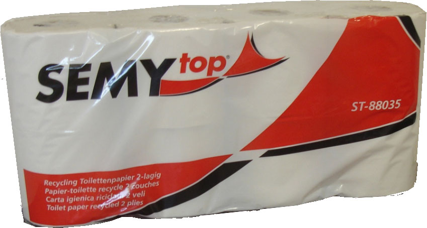 Toilettenpapier 2-lagig, 9,6x11 cm, weißlich, 400 Blatt (7x8 Rollen)