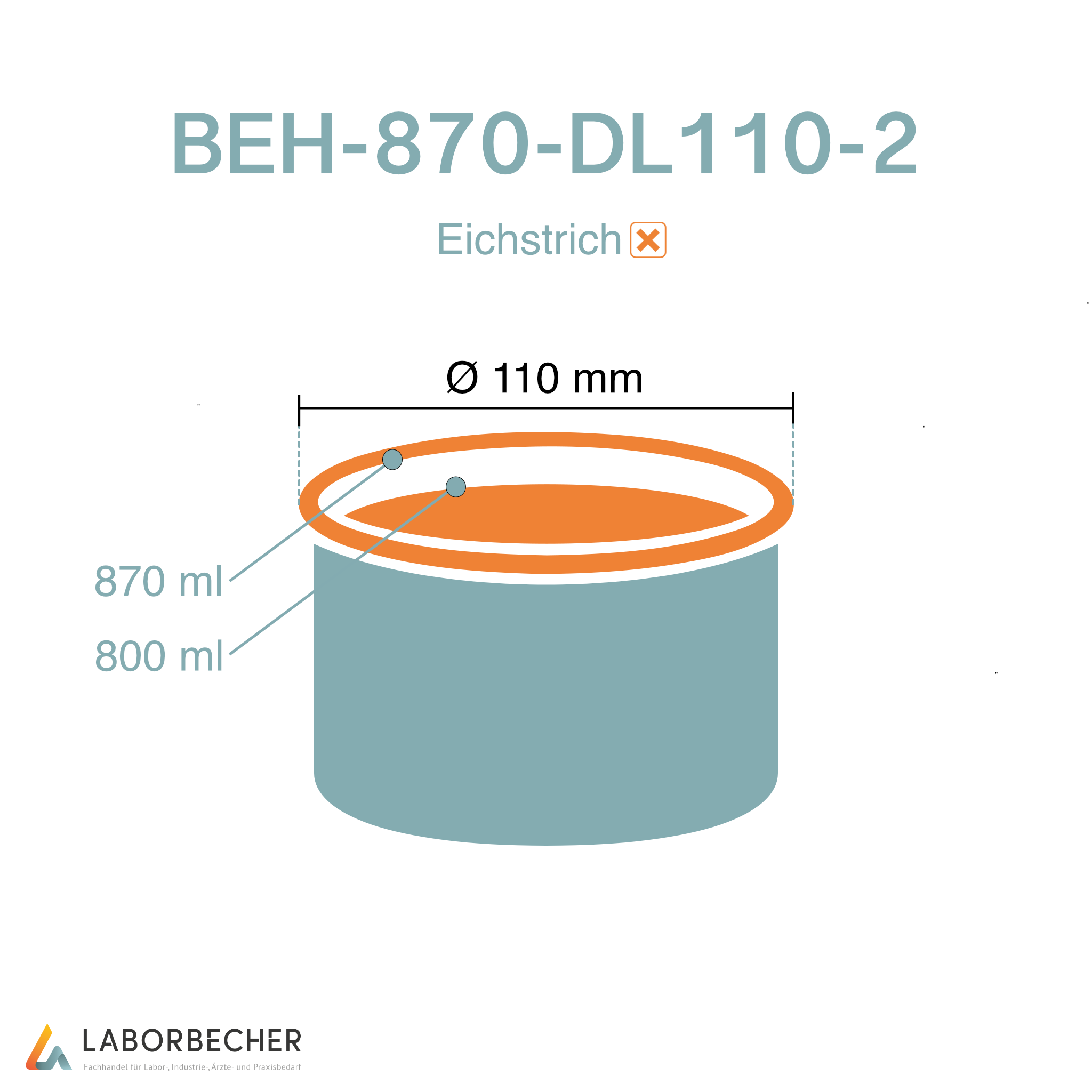 Behälter 870 ml max., Ø  110 mm, PP, klar - 350 Stück