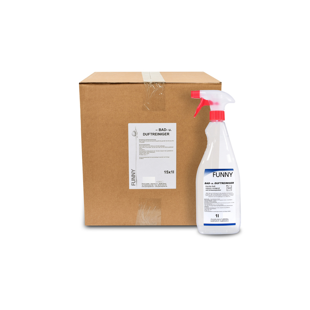 Bad- und Duftreiniger, 15 x 1 l Sprühflasche - 15 Liter