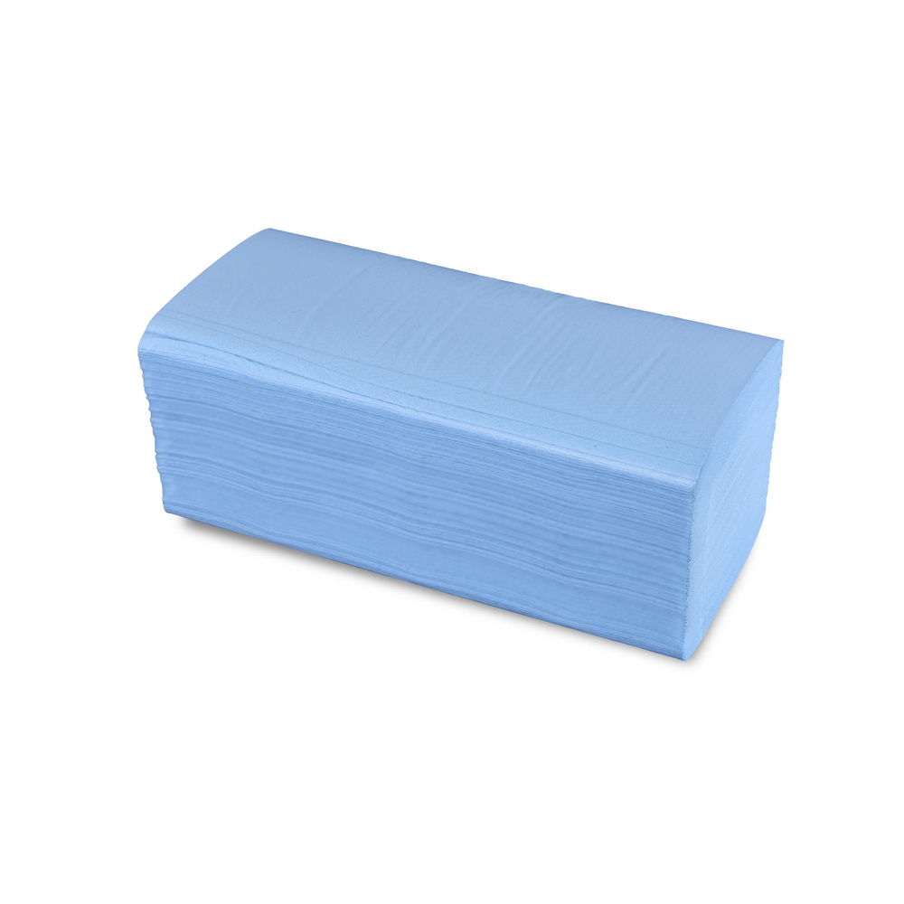 Papierhandtuch, V-Falz, 2-lagig, blau, Zellstoff - 4000 Blatt