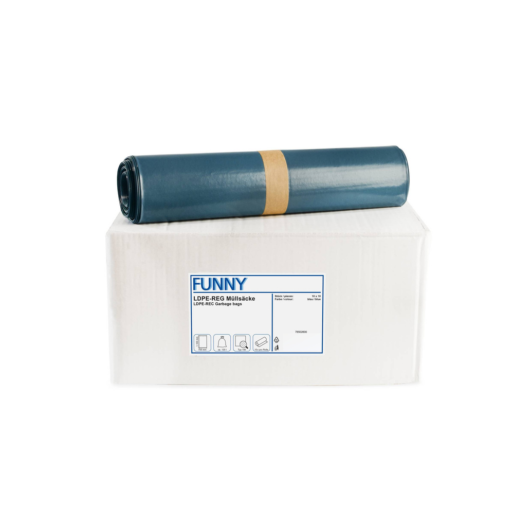 LDPE-Regenerat Müllsacke, blau, - 10 Rollen