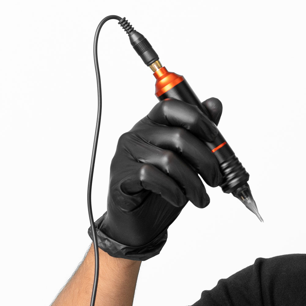 Tätowierer Handschuhe schwarz puderfrei