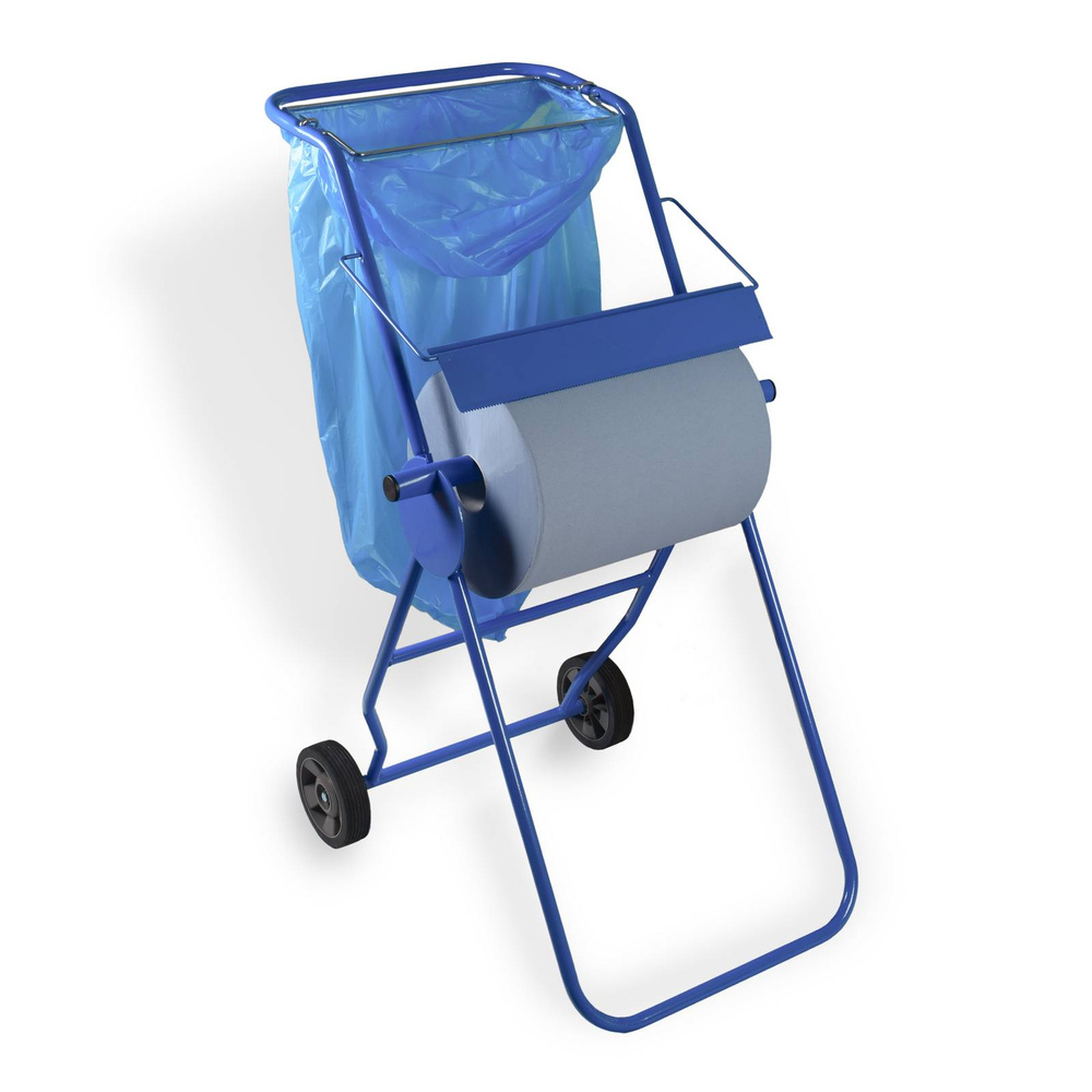 Putzrollen-Spender, Bodenständer, Metall, blau - 1 Stück