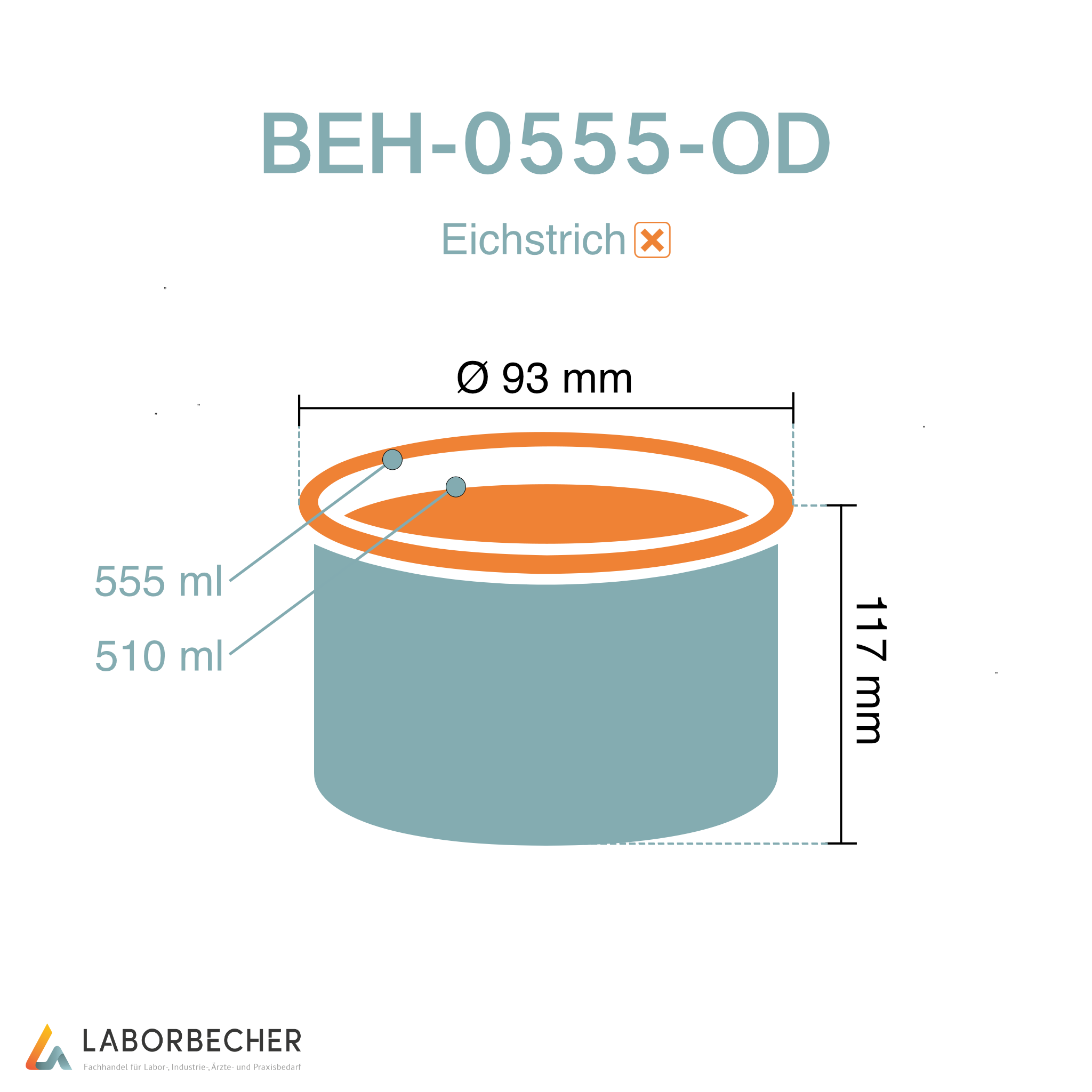 Behälter 555 ml max., Ø  93 x H 117 mm, PP, rund, klar - 50 Stück