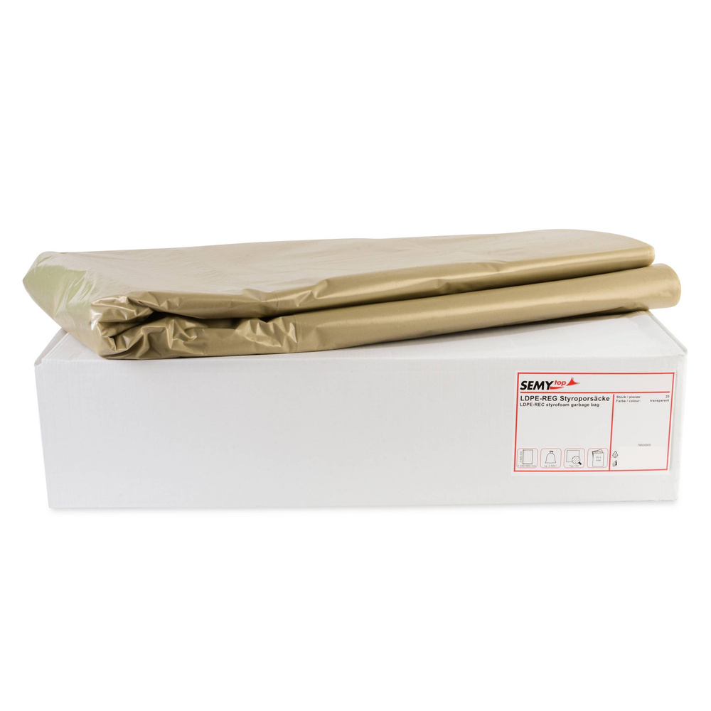 LDPE-Reg. Styroporsäcke, transparent, Typ 100, ca. 2.500 l, LDPE-Regenerat - 20 Stück