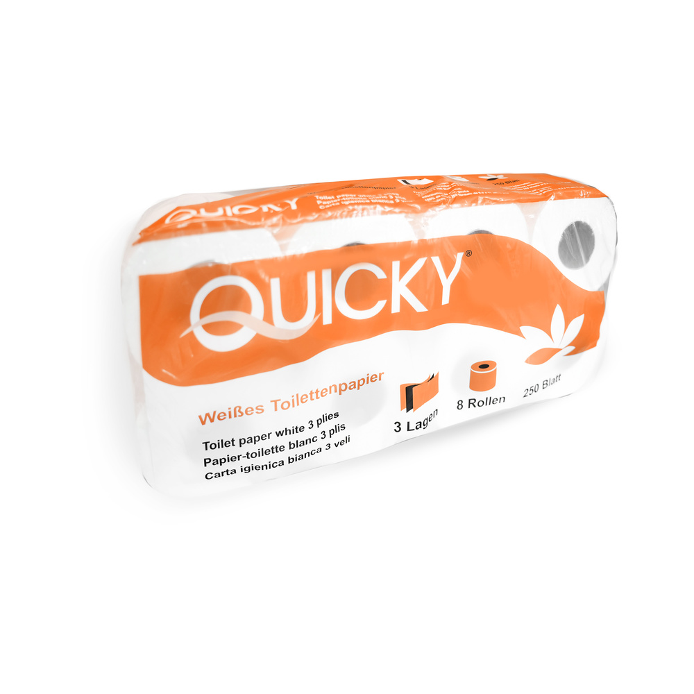 Toilettenpapier 3-lagig, 250 Blatt, Zellstoff - 48 Rollen