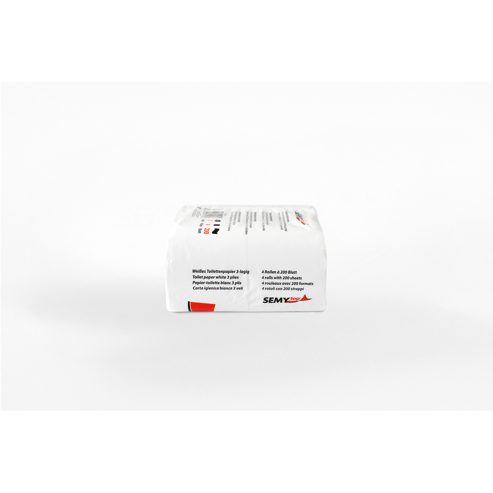 Toilettenpapier 3-lagig, 200 Blatt, Zellstoff - 64 Rollen