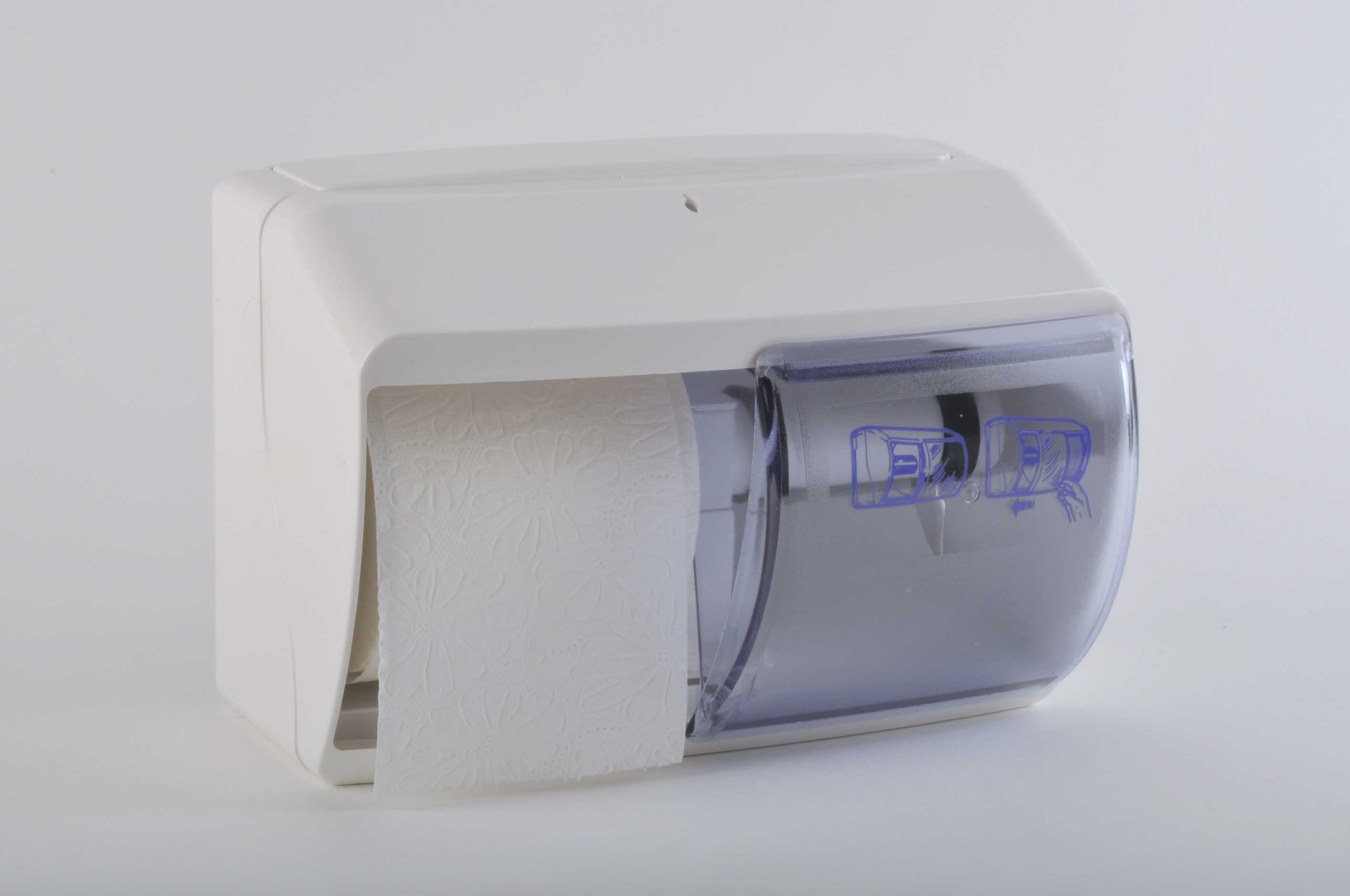 Toilettenpapierspender 260x170x160 mm, für 2 Rollen, weiß (1 Stück)