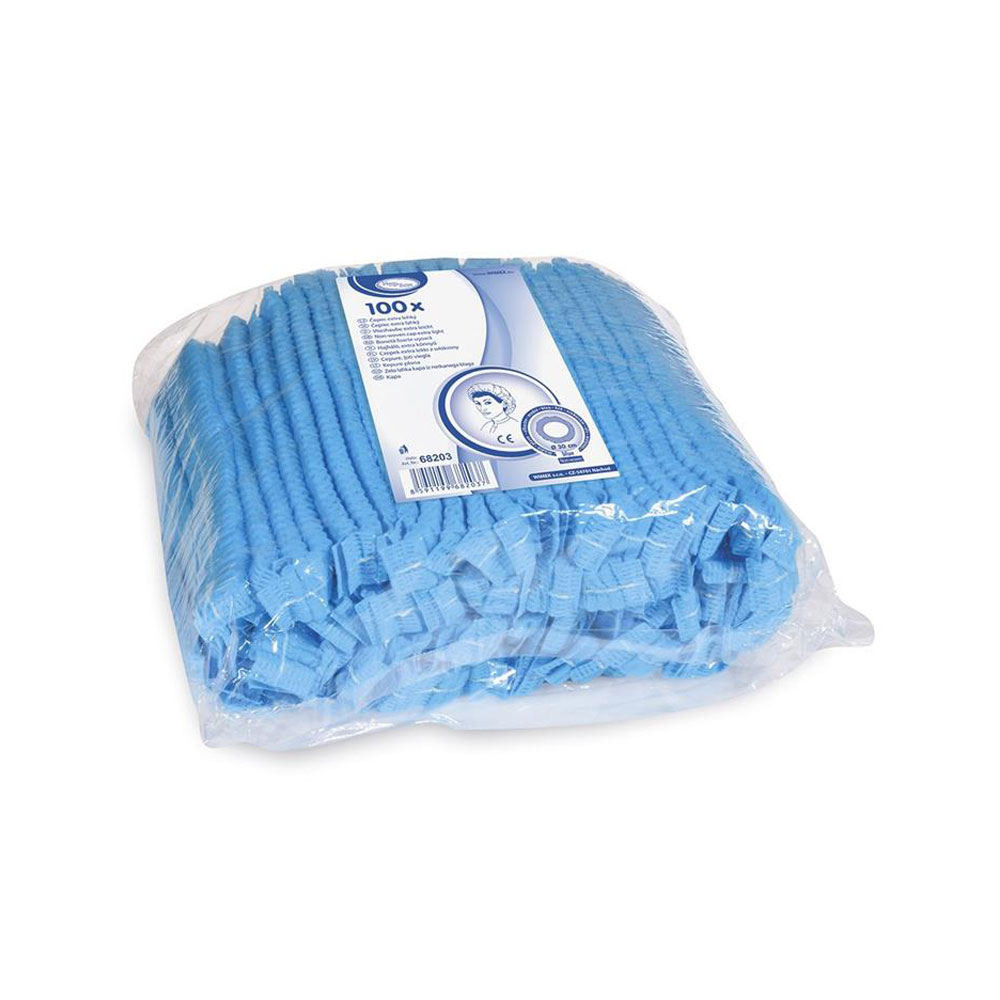 Vlieshaube PP Haarnetz blau