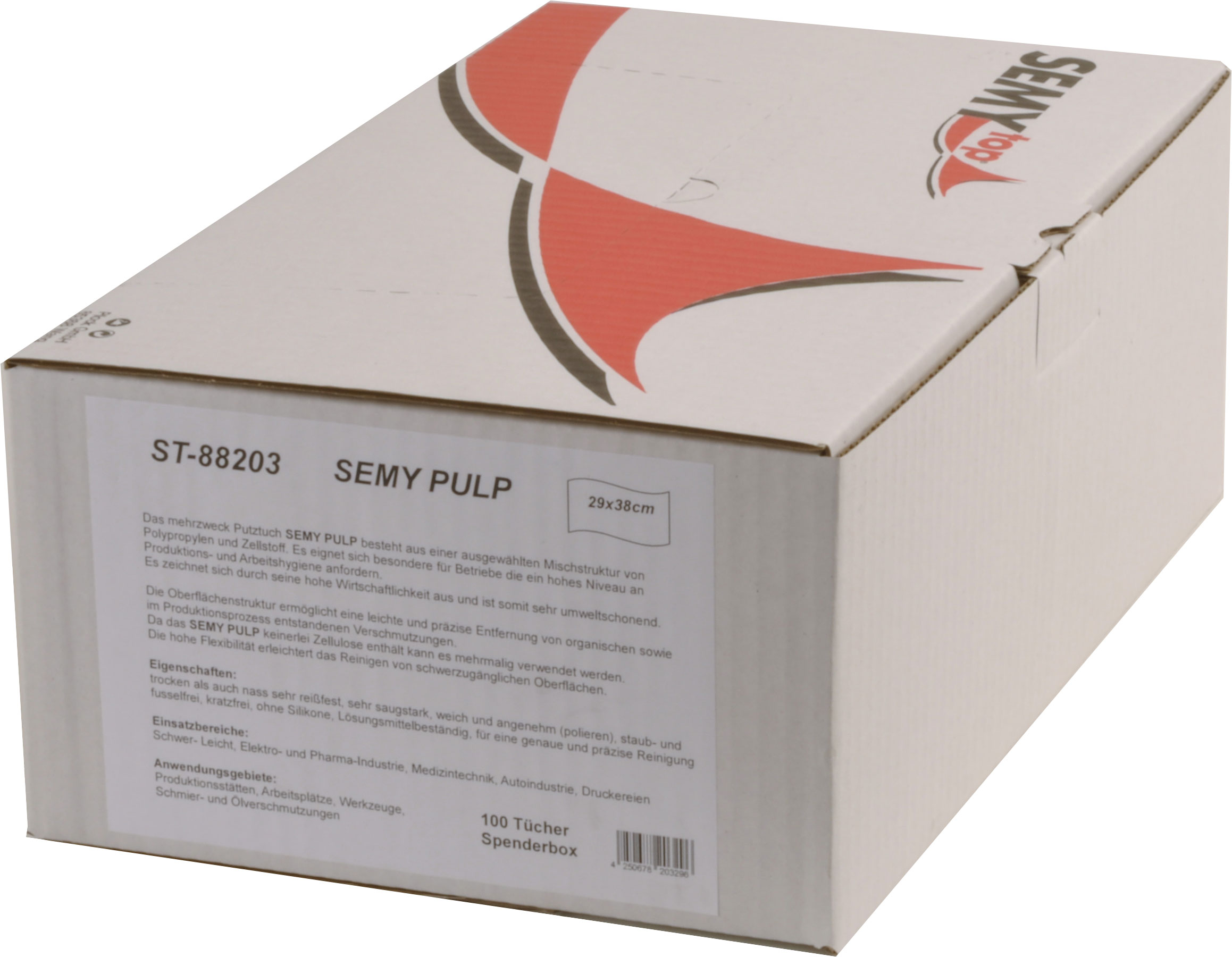 Semy Pulp Spenderbox 29x38 cm, weiß ( 6x100 Tücher)