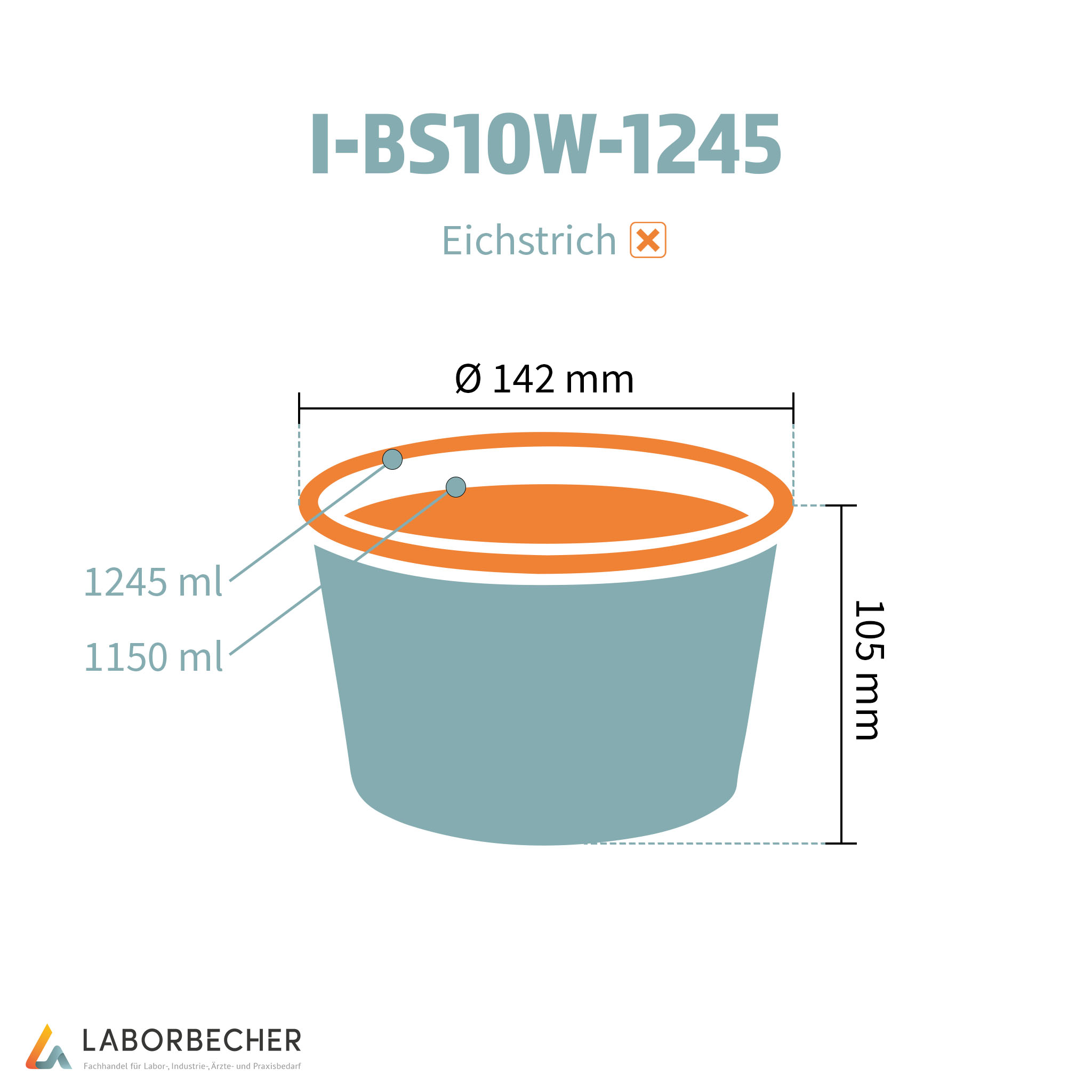 Becher 1245, Ø142 x 105, PE, weiß - 390 Stück