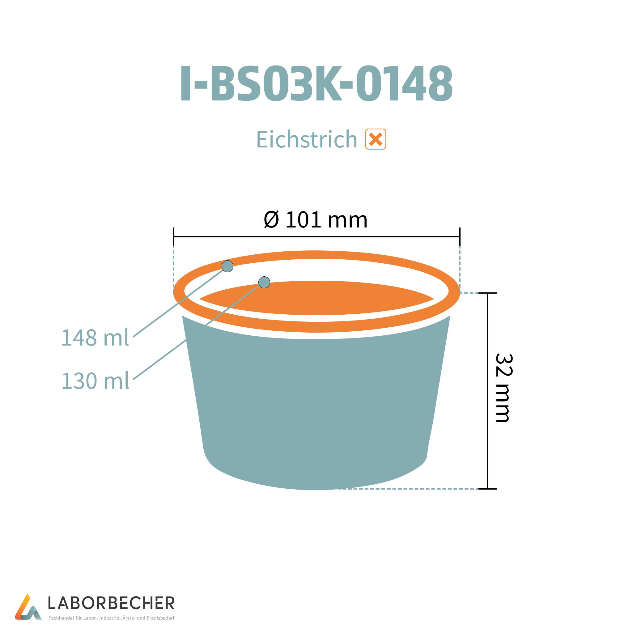 Becher 148, Ø101 x 32, PP, klar - 1000 Stück
