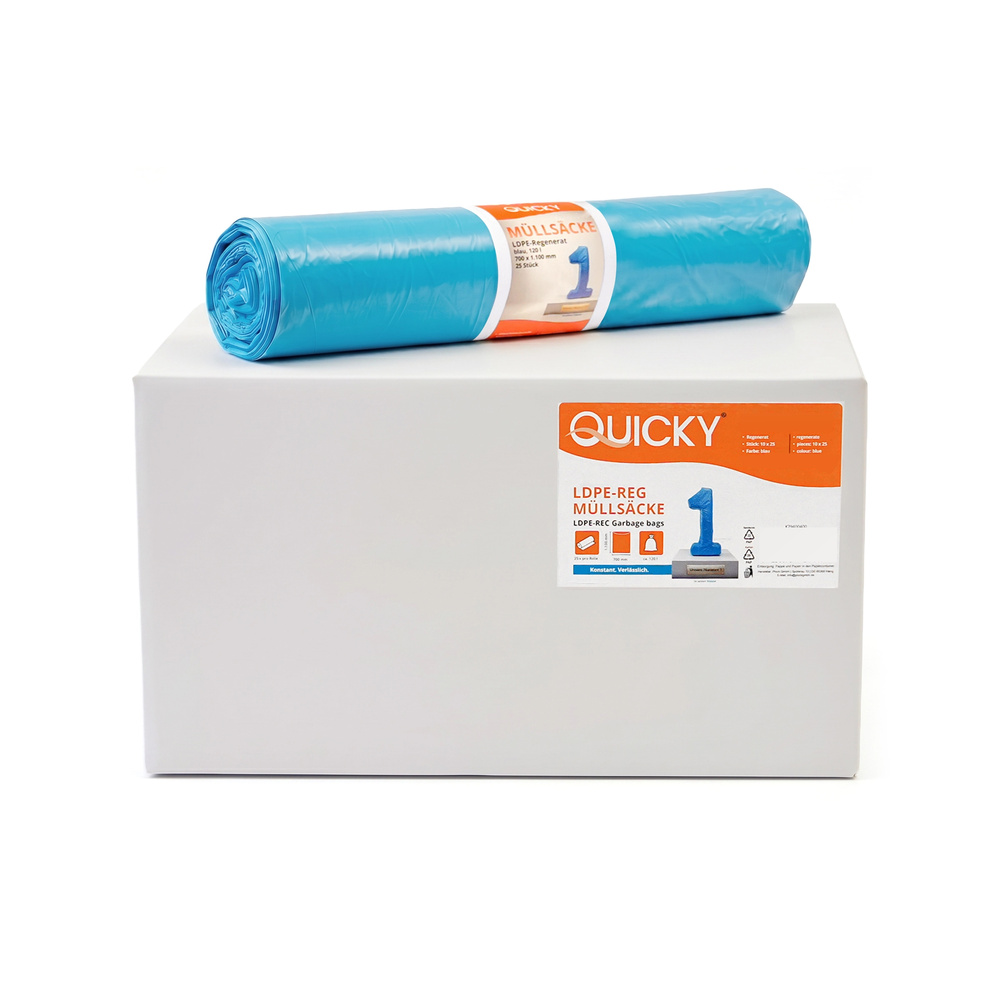 LDPE-Regenerat Müllsäcke, blau - 10 Rollen