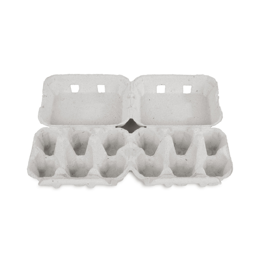 2 x 6er Eierverpackung, uni weiß, Pappe - 130 Stück