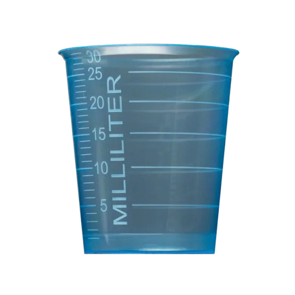 Medizinbecher PP 30ml Ø35x41mm blau mit Graduierung - 4800 Stück