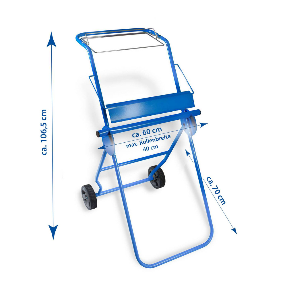 Putzrollen-Spender, Bodenständer, Metall, blau - 1 Stück
