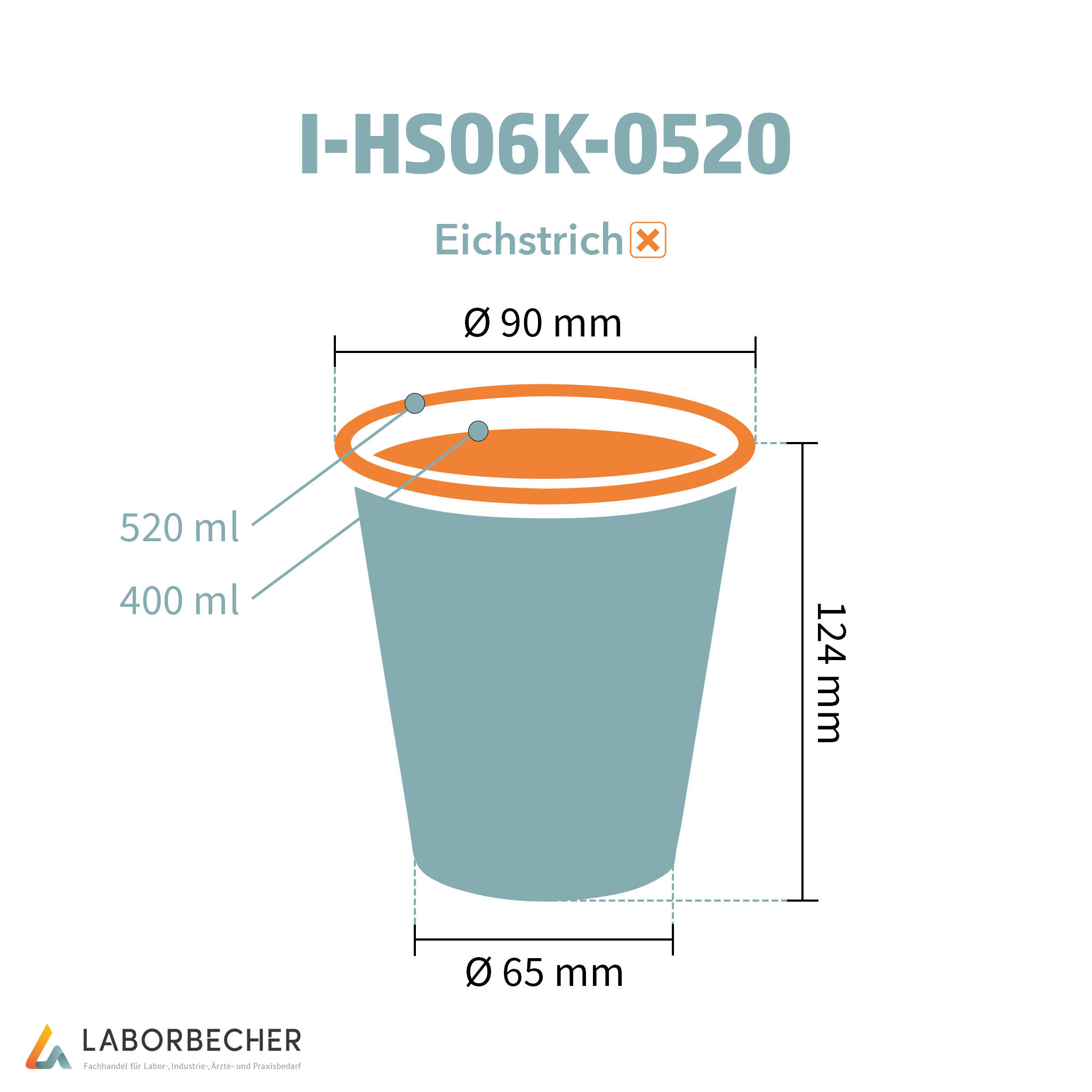 Becher 520, Ø90 x 124, PP, klar - 608 Stück