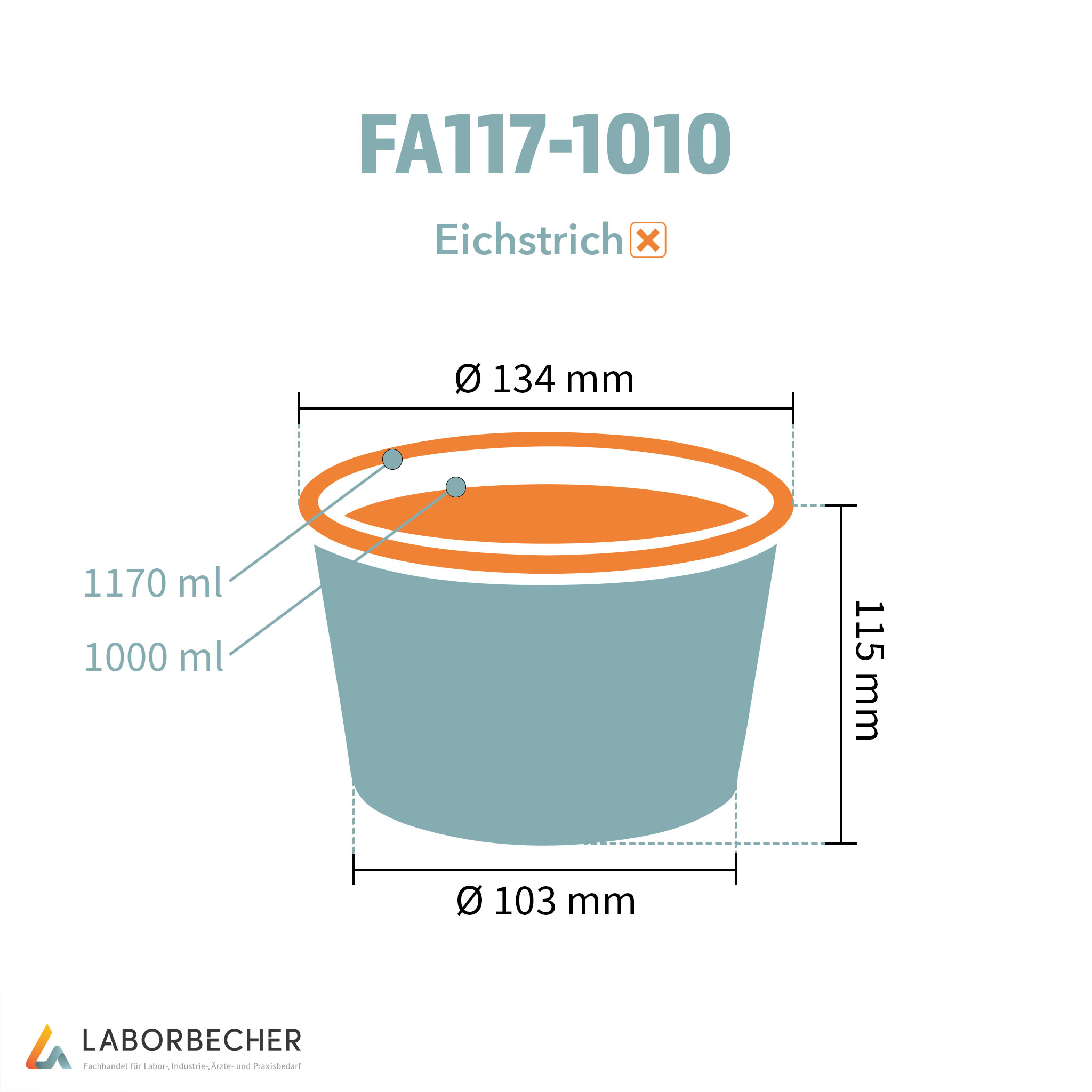 Hartpapierbecher 1170 ml max., Ø 134 x H 115 mm, 1000 ml, PAP/PE-beschichtet, weiß - 600 Stück