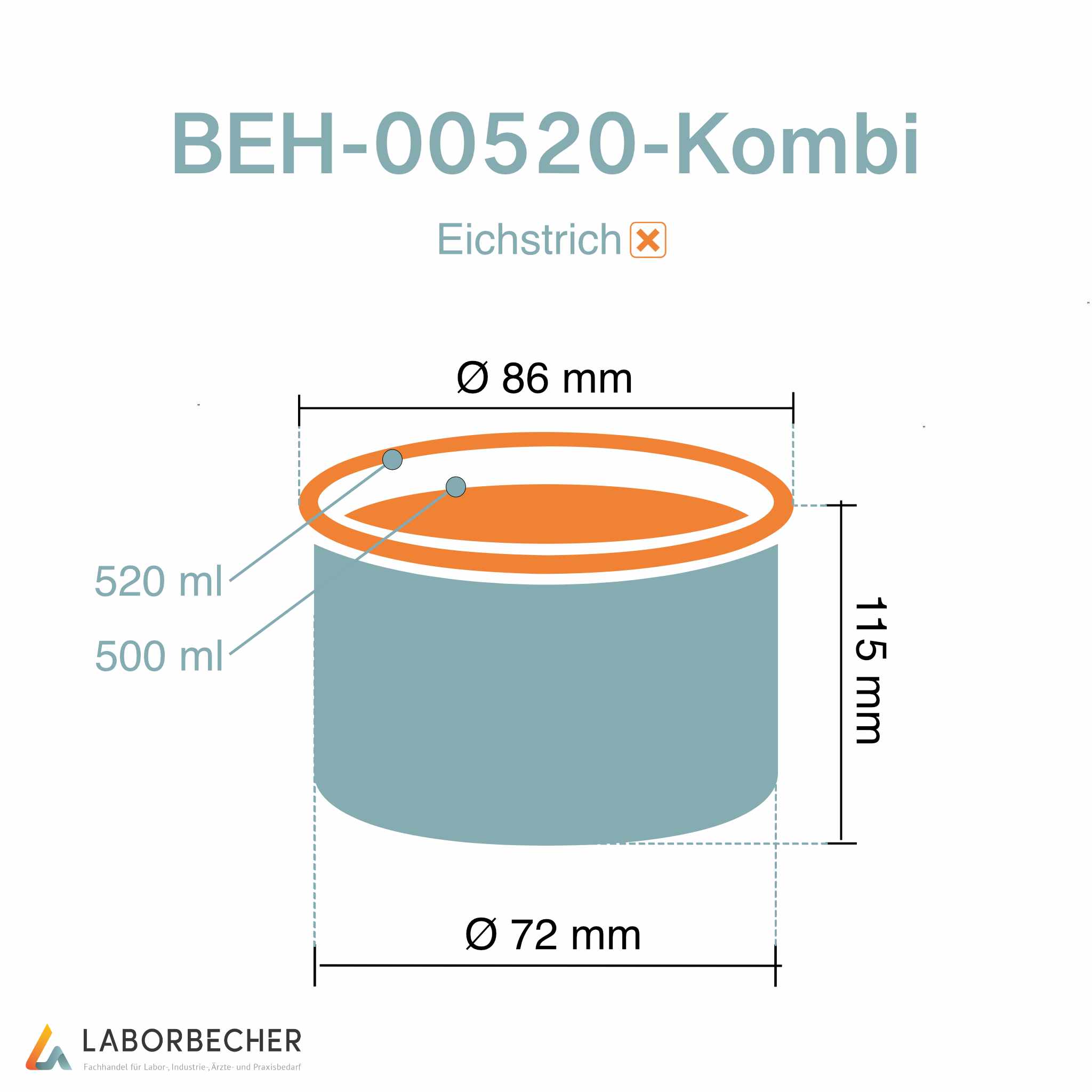 Behälter 520 ml max., Ø  86 x H 115 mm, PP, mit Deckel, Originalitätsverschluss, klar - 430 Stück