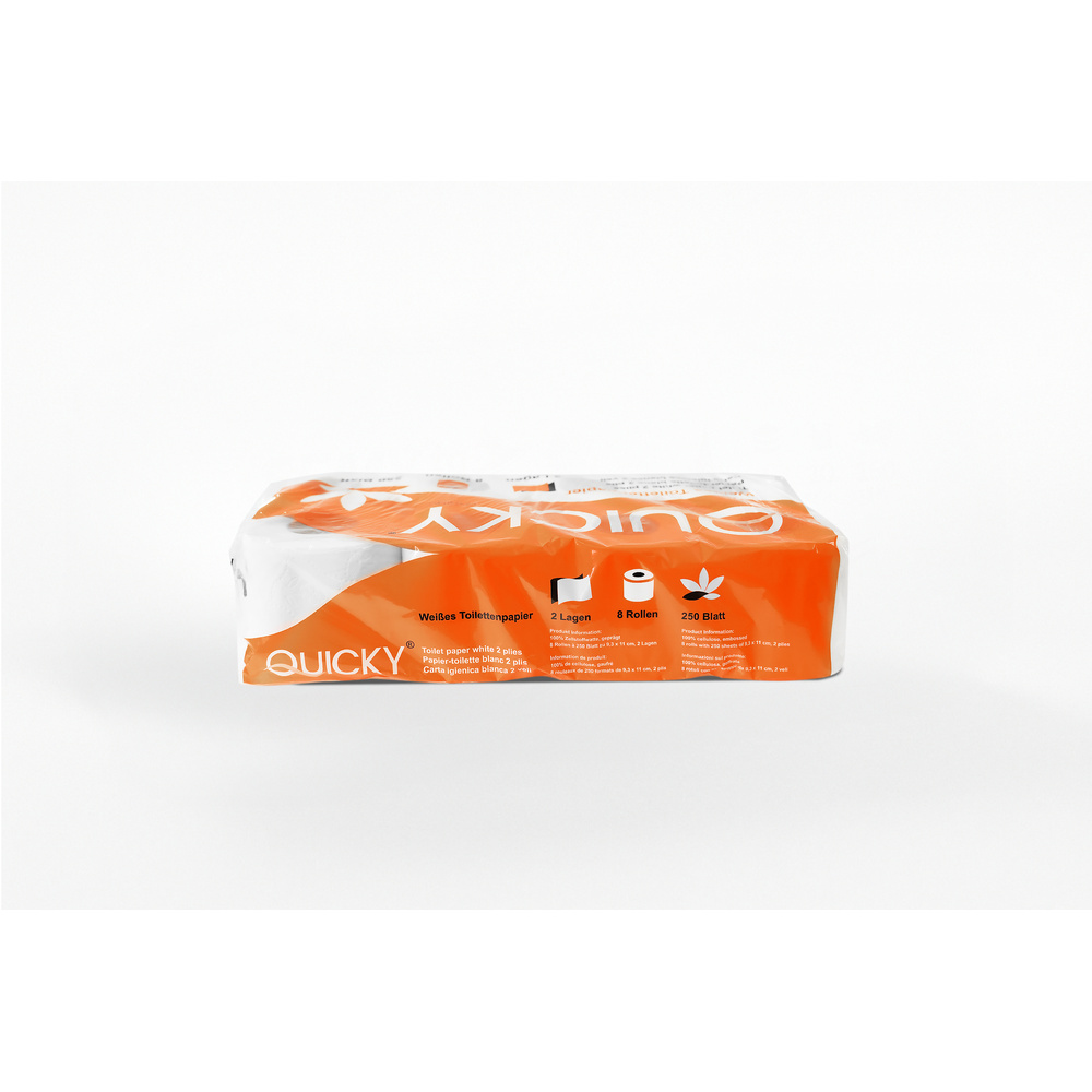 Toilettenpapier 2-lagig, 250 Blatt, Zellstoff - 64 Rollen