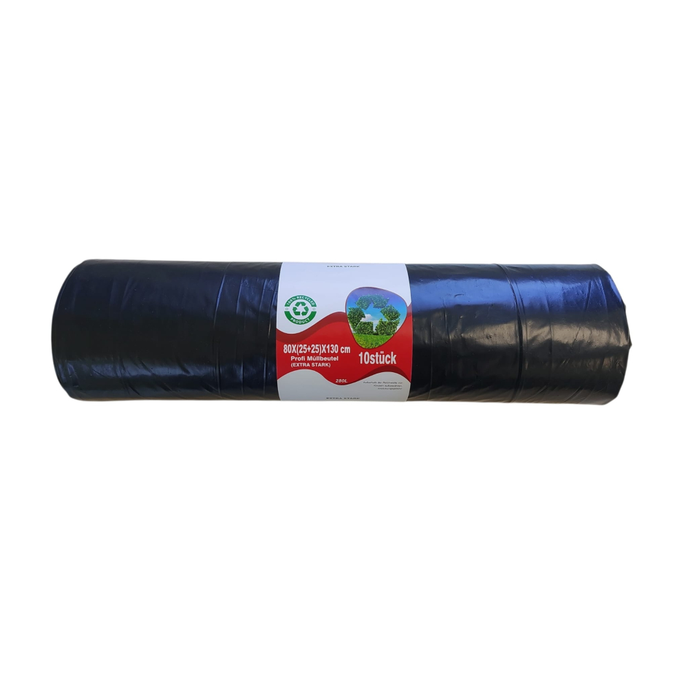 Extra starke Müllsäcke 280l LDPE 600x1300mm schwarz Typ 80 - 10 Rollen