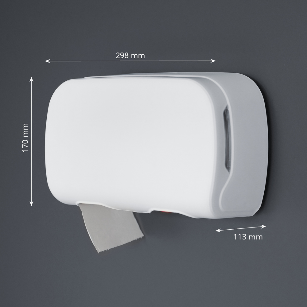 Toilettenpapierspender, für 2 Rollen, weiß matt, Kunststoff - 1 Stück