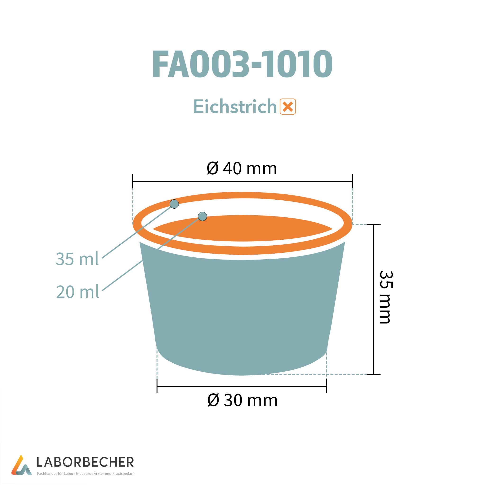 Hartpapierbecher 35 ml max., Ø 40 x H 35 mm, PAP/PE-beschichtet, weiß - 2700 Stück
