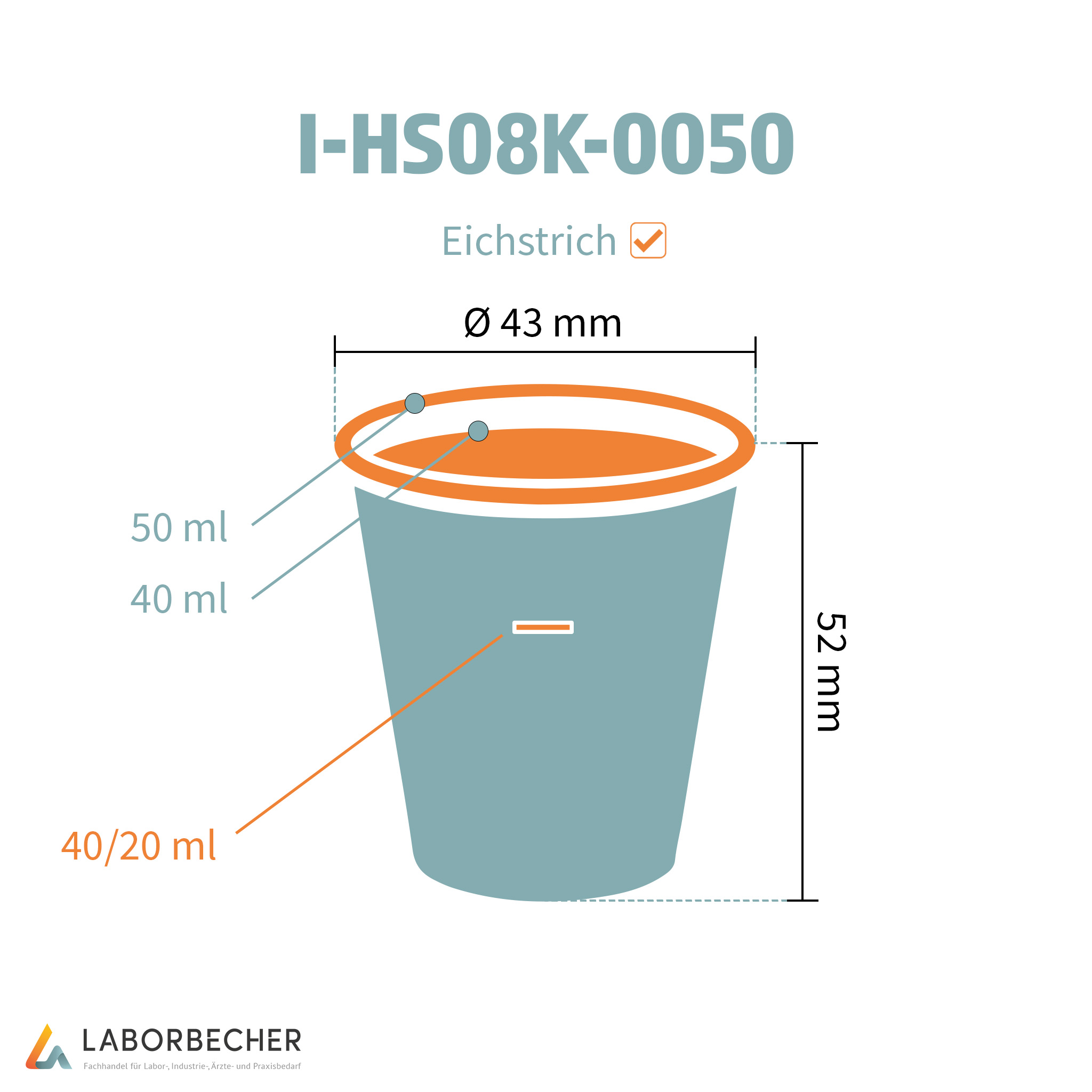 Becher 50, Ø43 x 52, PP, klar - 2000 Stück