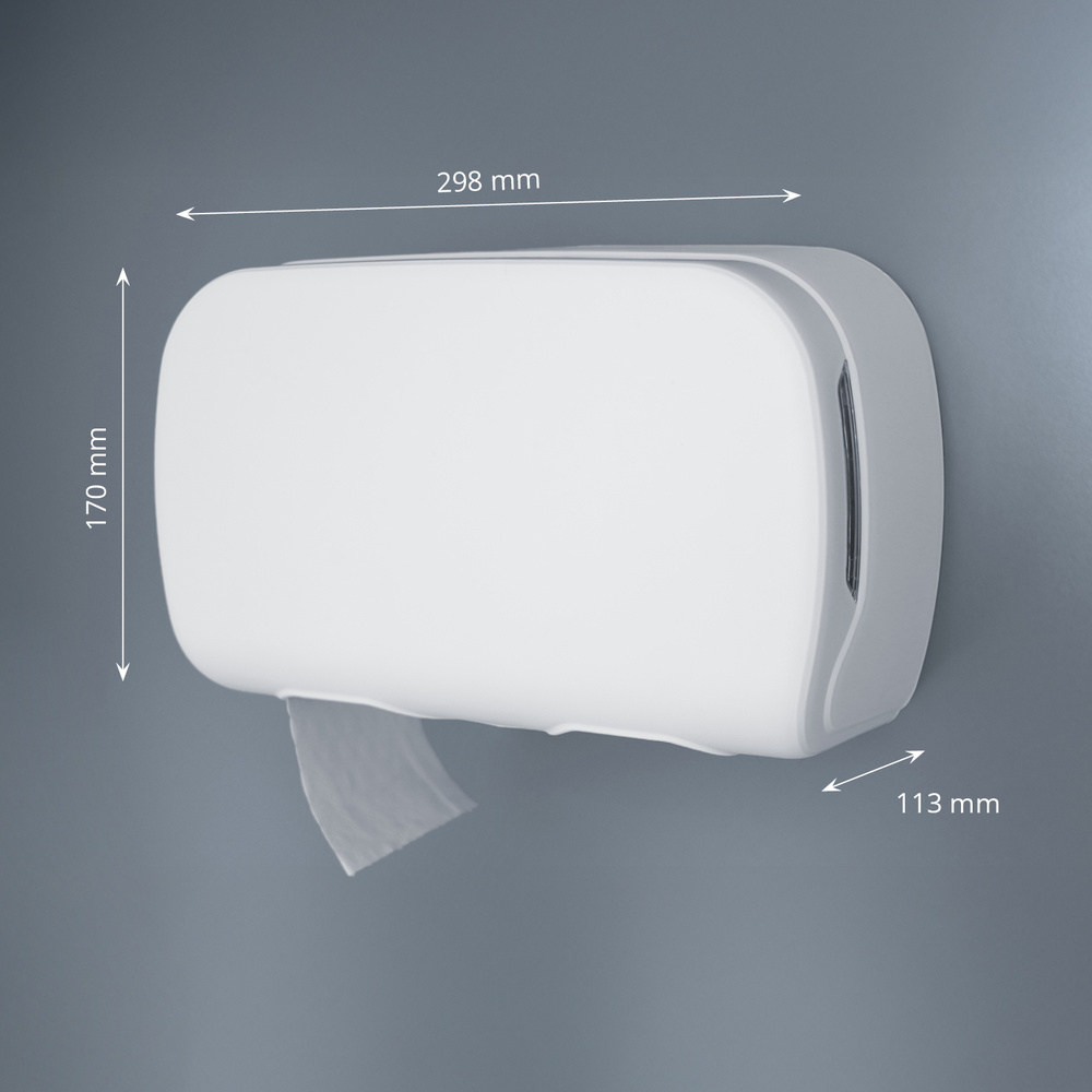Toilettenpapierspender, für 2 Rollen, weiß matt, Kunststoff - 1 Stück