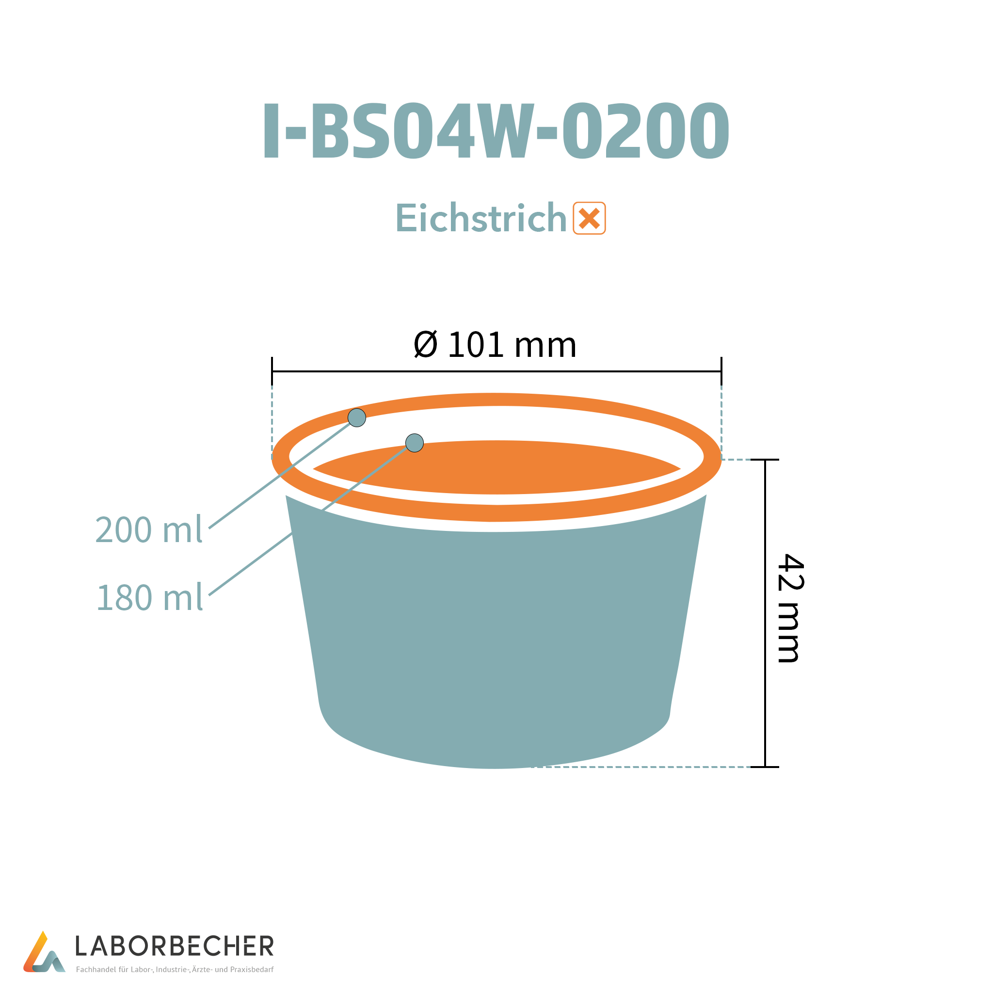Becher 200, Ø101 x 42, PP, weiß - 1000 Stück
